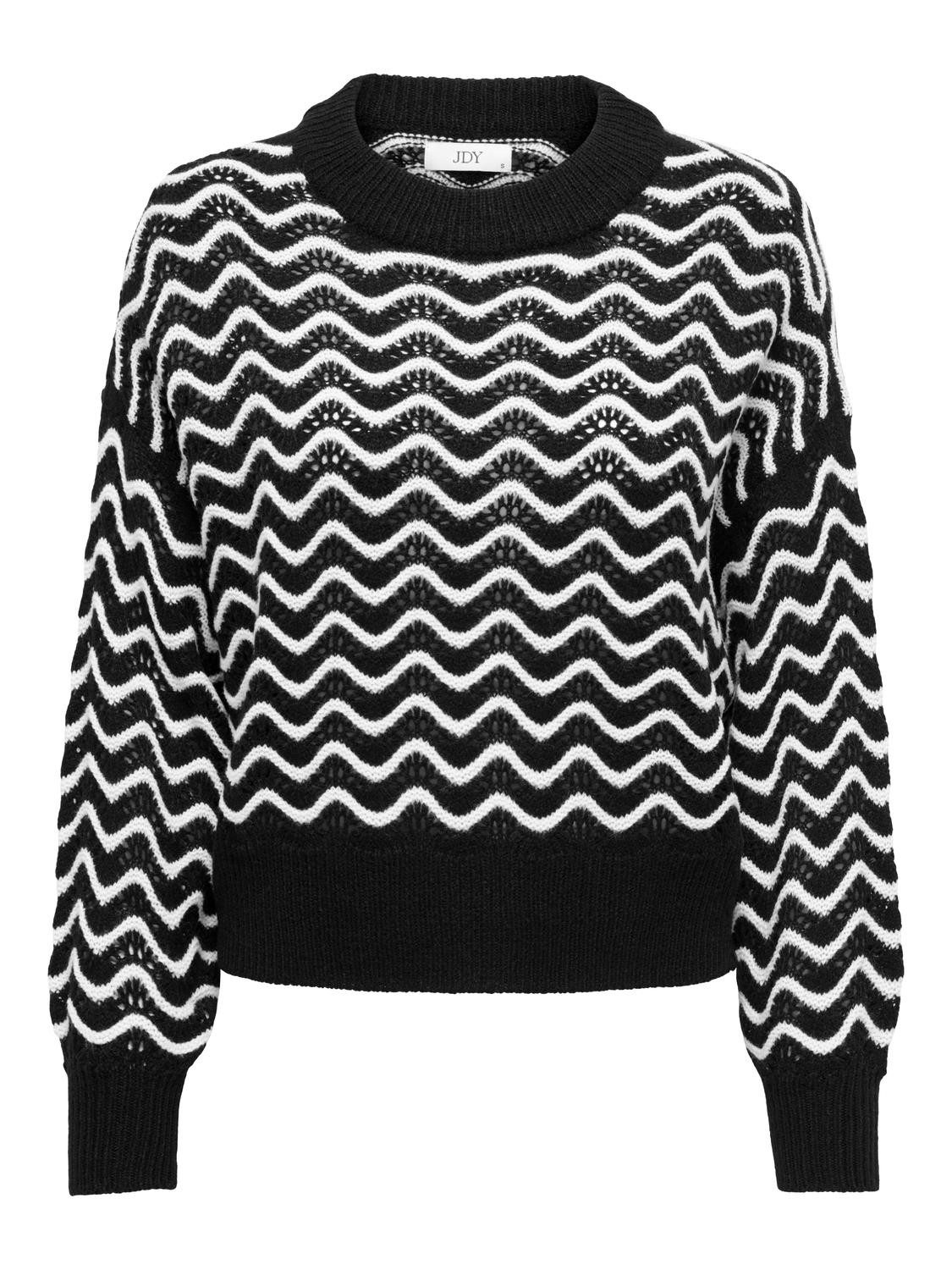 JDY Trui met ronde hals JDYRITA L/S SHORT STRUC PULL KNT NOOS