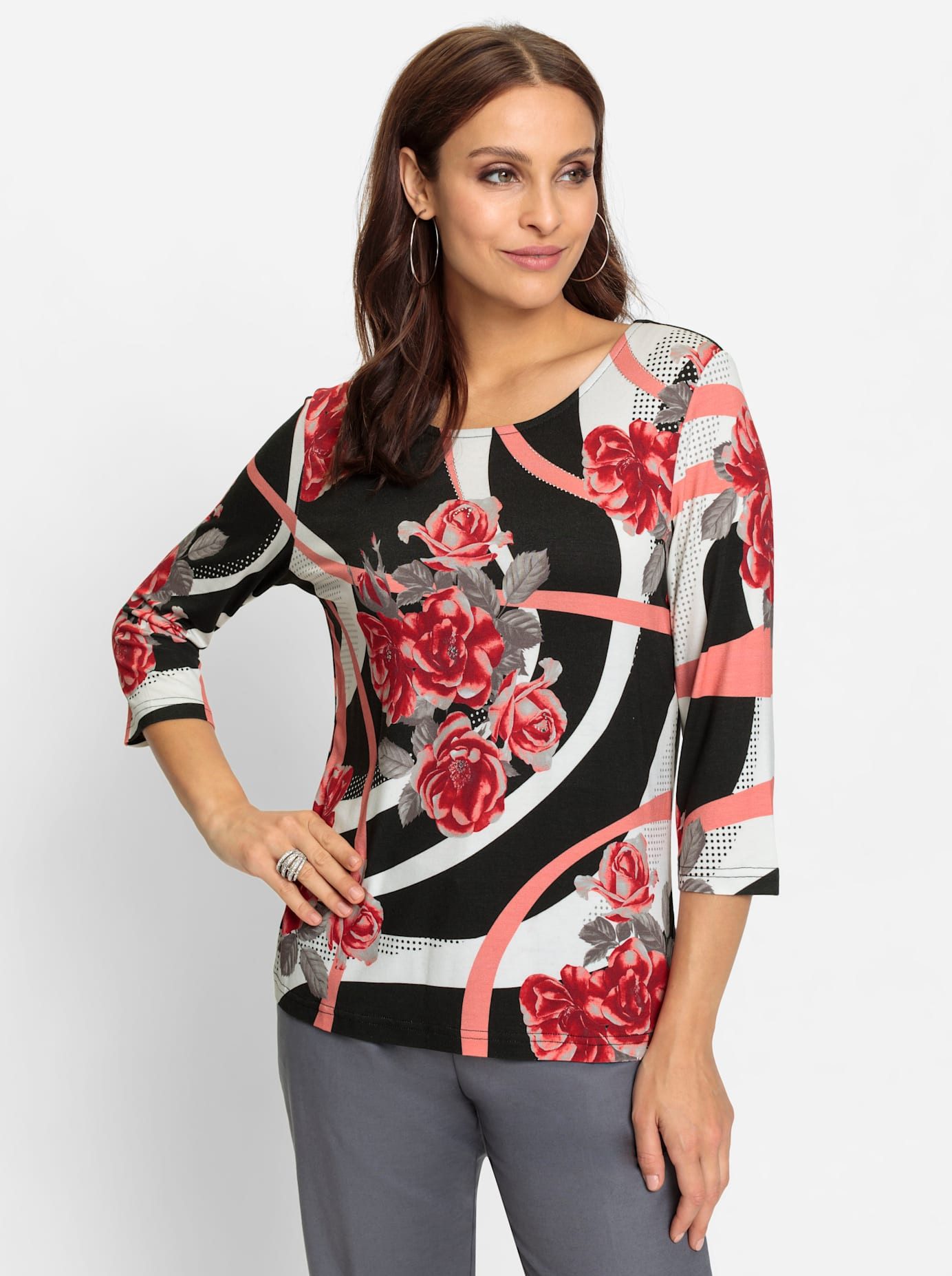 Lady Shirt met 3/4 mouwen Shirt (1-delig)
