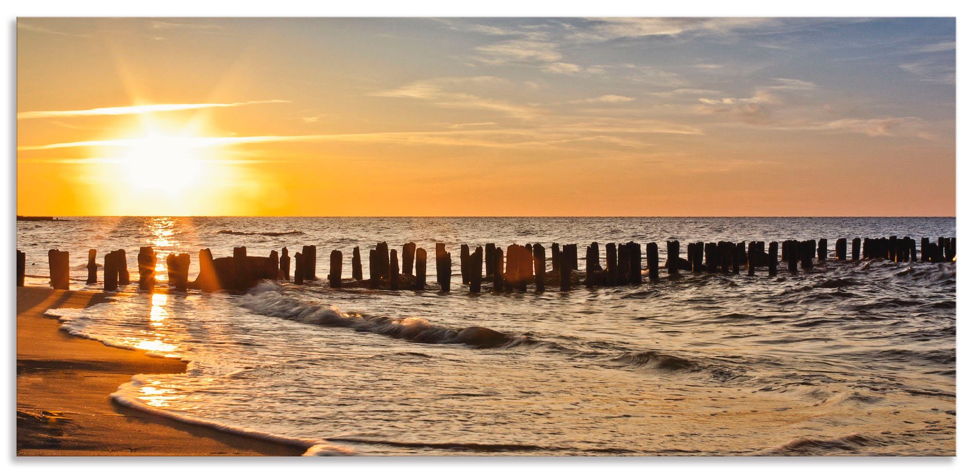 Artland Keukenwand Mooie zonsondergang aan het strand zelfklevend in vele maten - spatscherm keuken achter kookplaat en spoelbak als wandbescherming tegen vet, water en vuil - acht