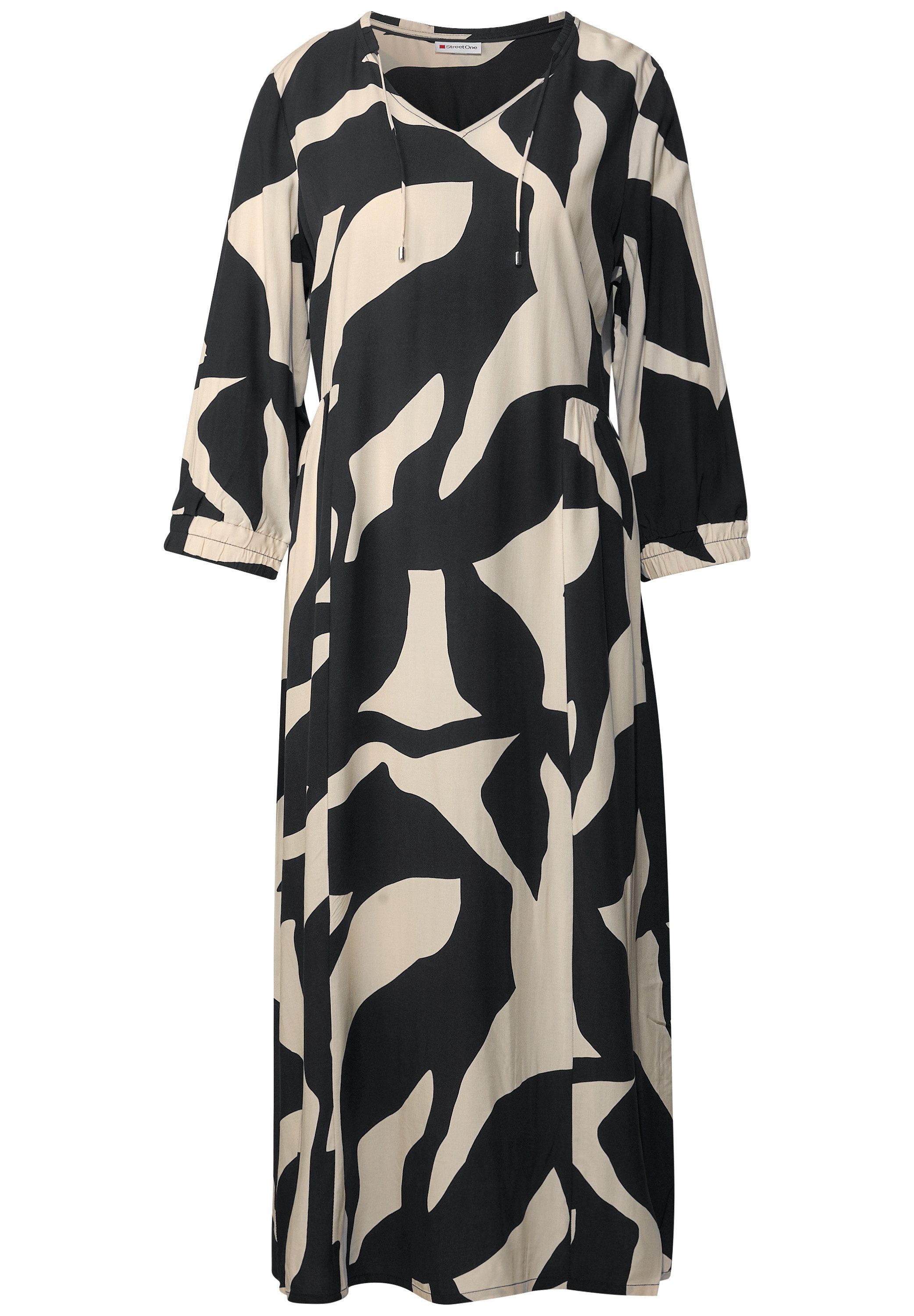 STREET ONE Midi-jurk met grafisch patroon en 3/4-mouwen