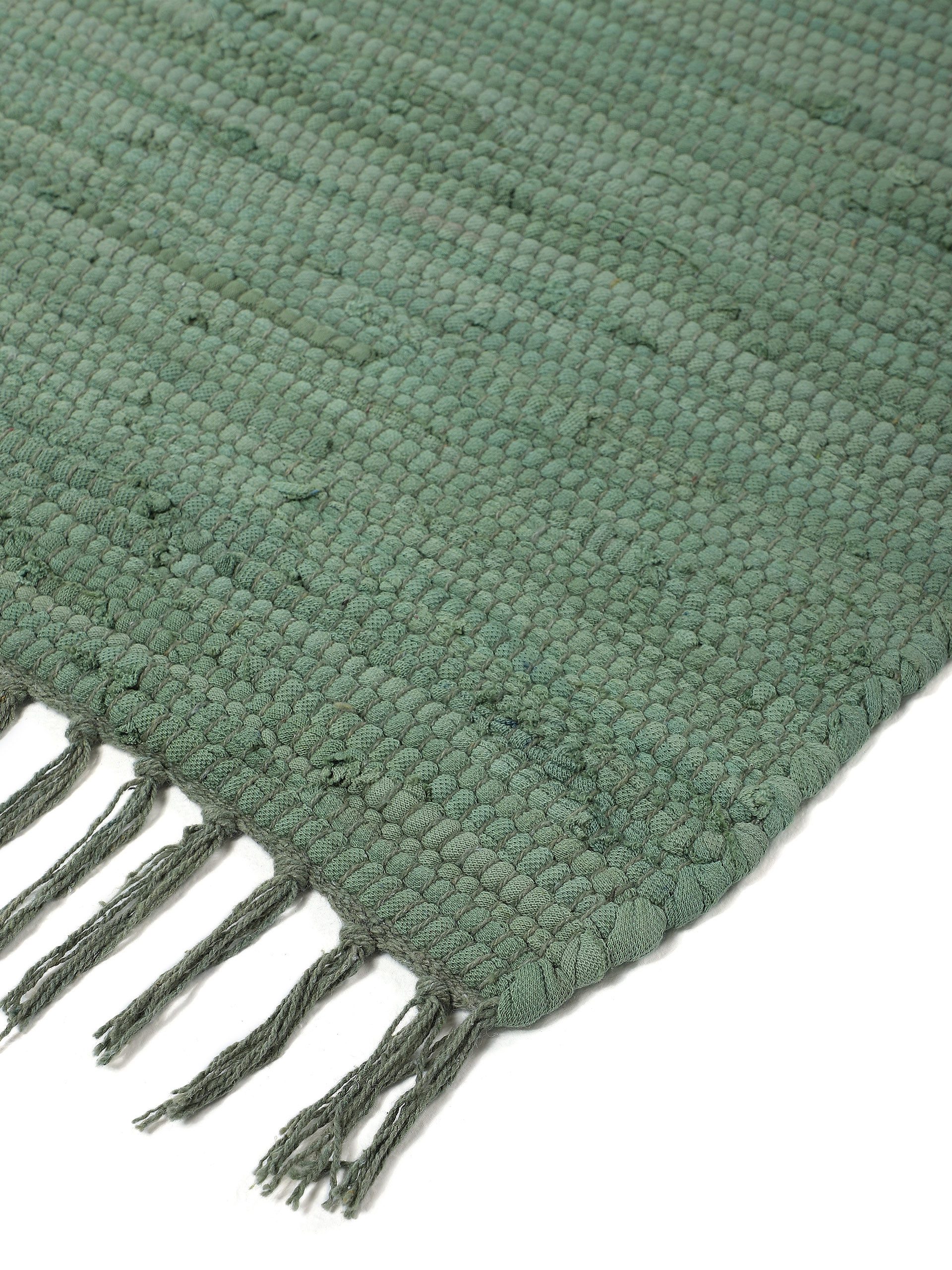 carpetfine Vloerkleed Kelim Chindi uni Tweezijdig te gebruiken kleed, puur katoen, met de hand geweven, unikleuren, met franje