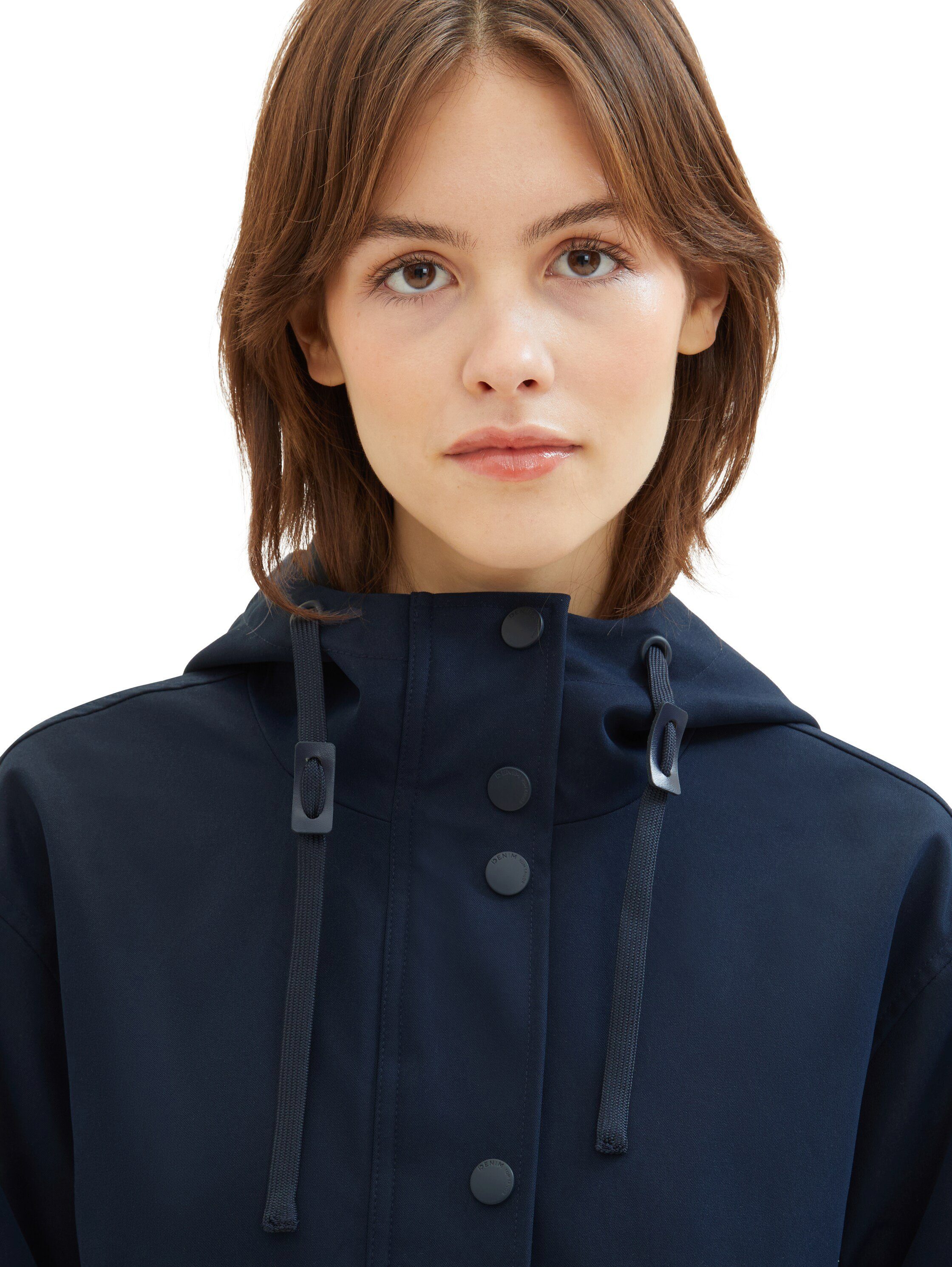 Tom Tailor Denim Outdoorjack in korte vorm en met capuchon