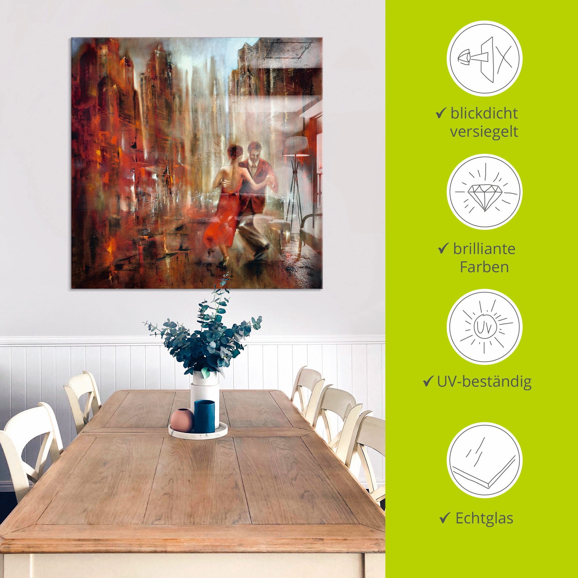 Artland Print op glas Tango abstract in verschillende maten