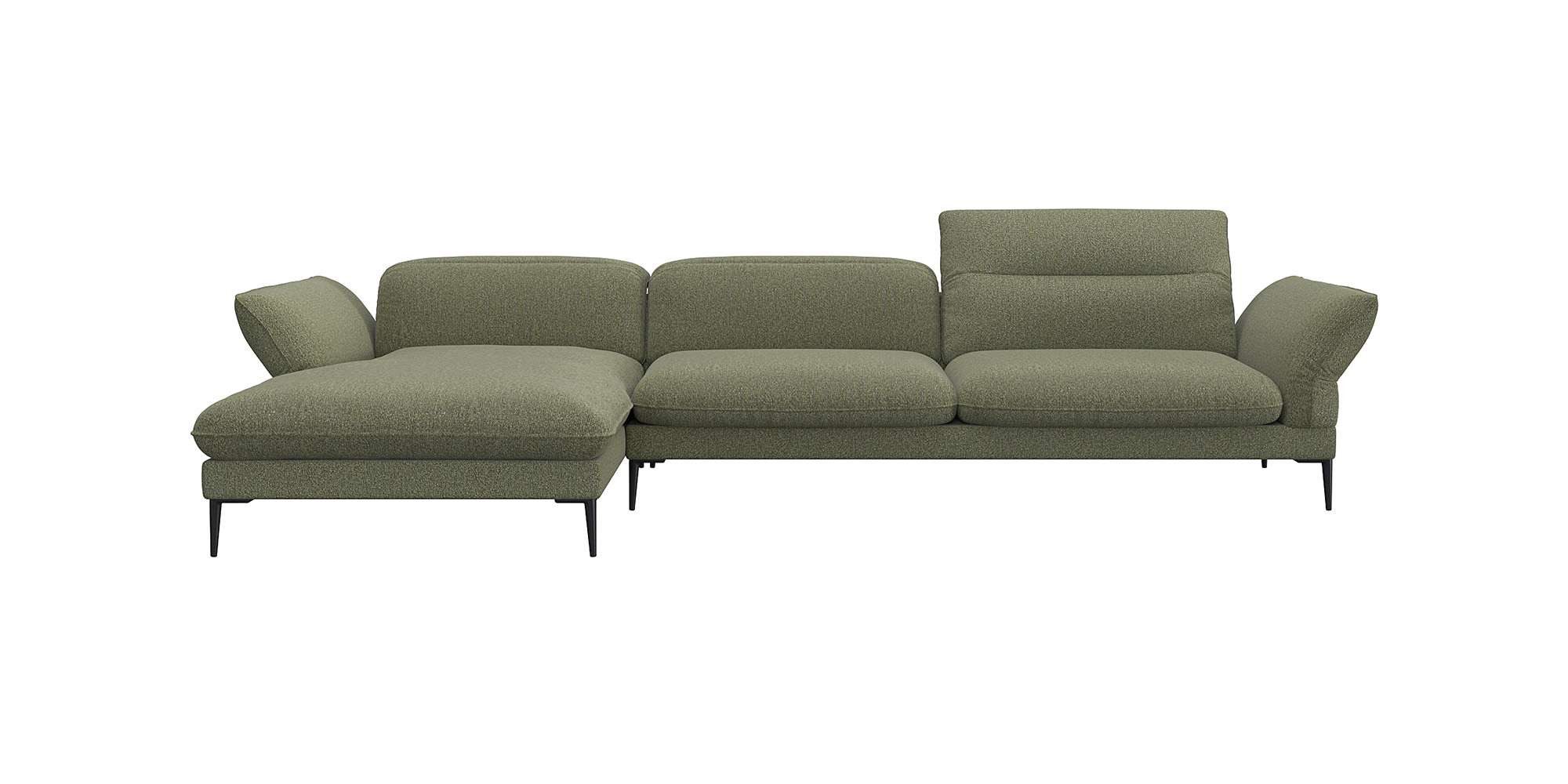 FLEXLUX Hoekbank Salino, functionele bank met recamiere, relaxbank, hoekbank Bank met arm- en hoofdeinde verstellingen, koudschuim & staalgolven
