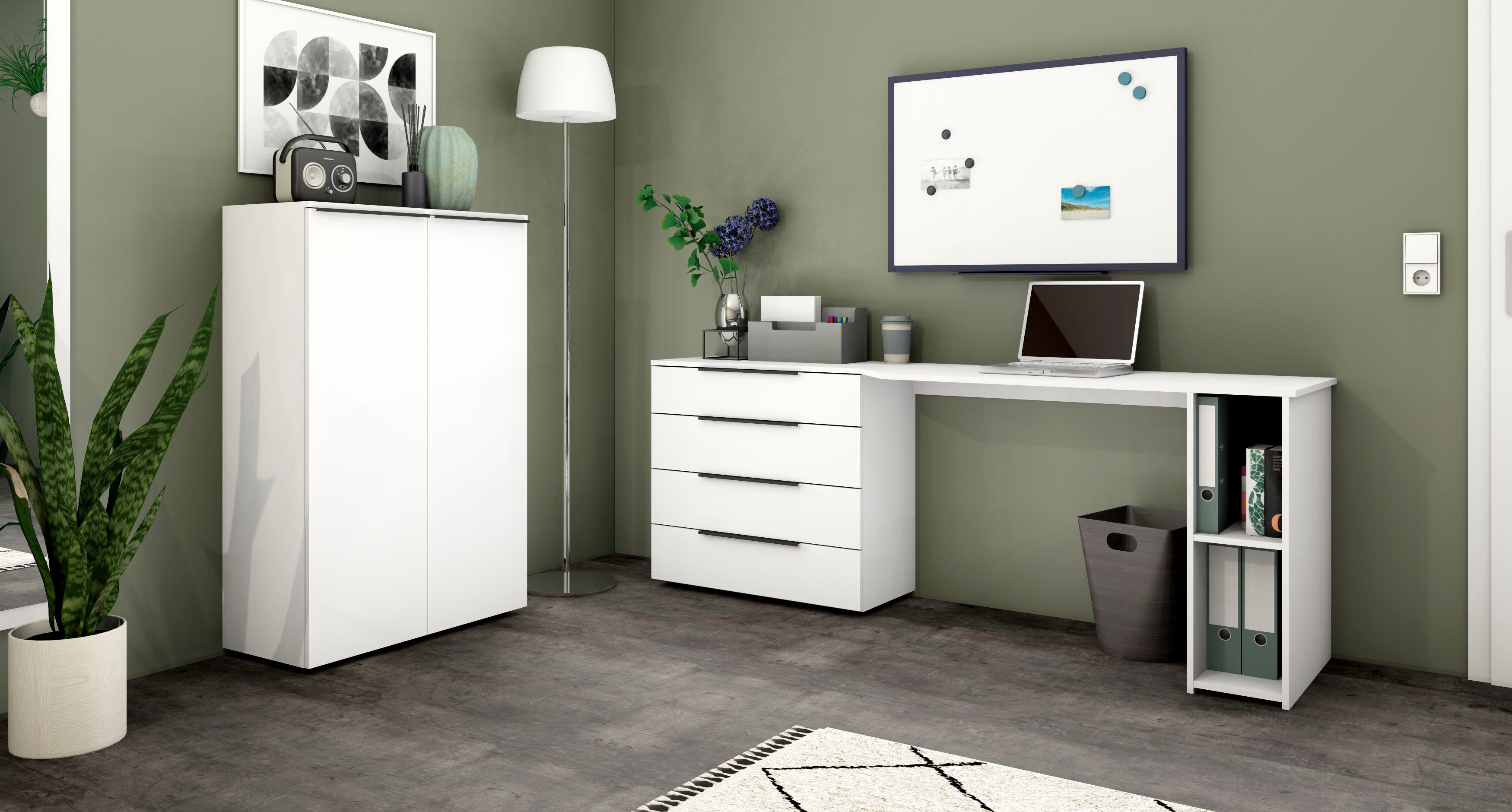 borchardt Möbel Bureau Tom met bergruimte, breedte 196 cm