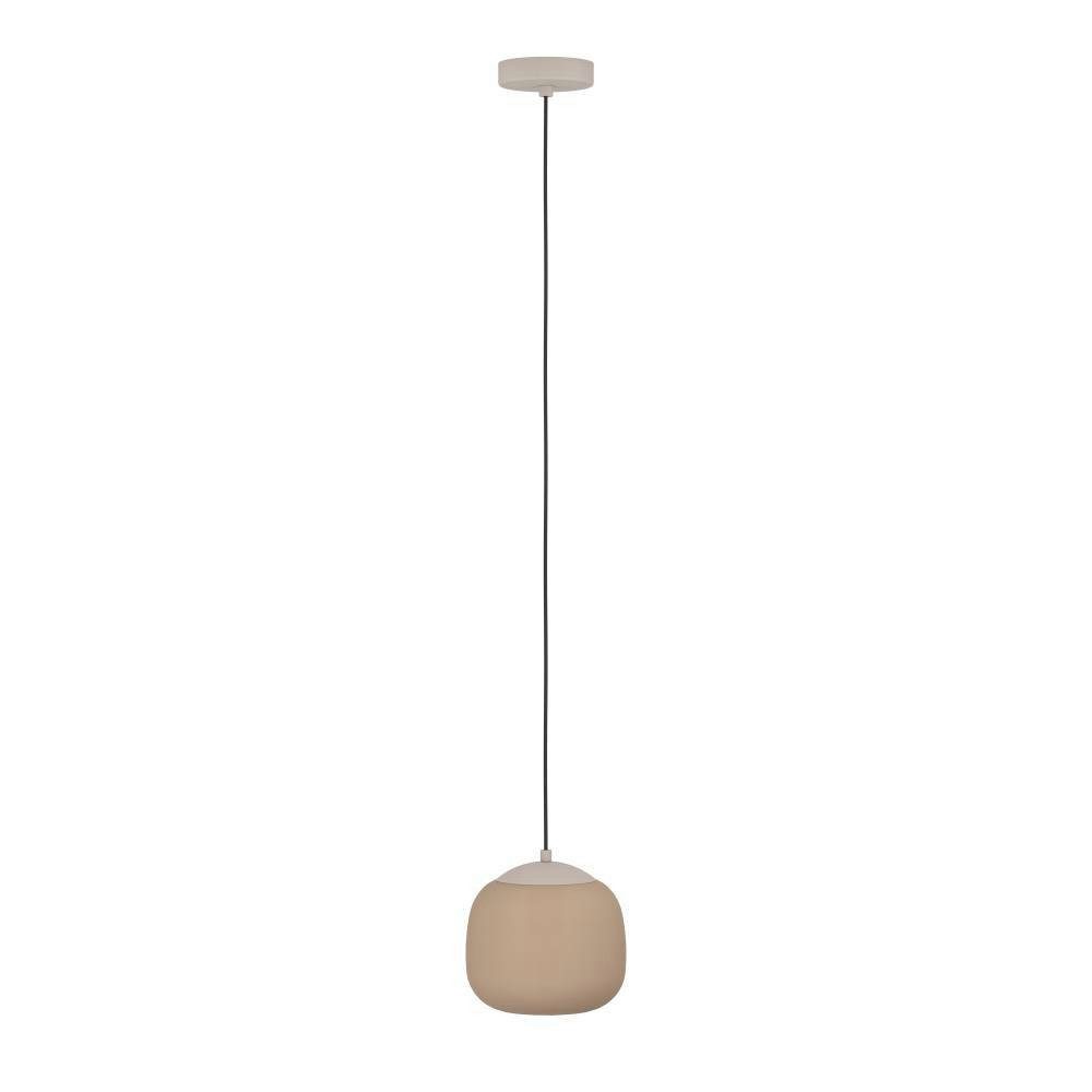 EGLO Hanglamp COMINIO Hanglamp, gesatineerd glas, metaal in taupe, E27 fitting, Ø 18,5 cm (1 stuk)