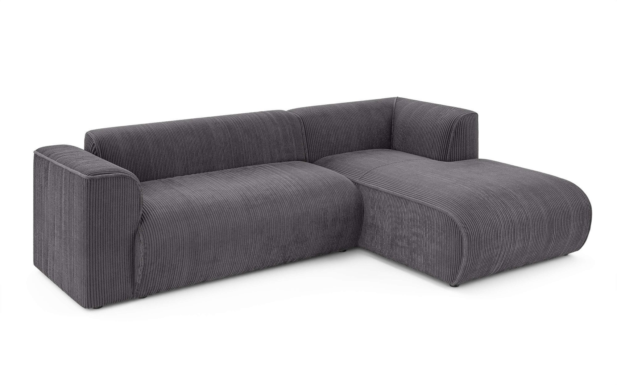INOSIGN Hoekbank MERID L-vorm (257 cm), tijdloos & stijlvol ontwerp Uitgebreid gepolsterd, in cord, chenille en structuur