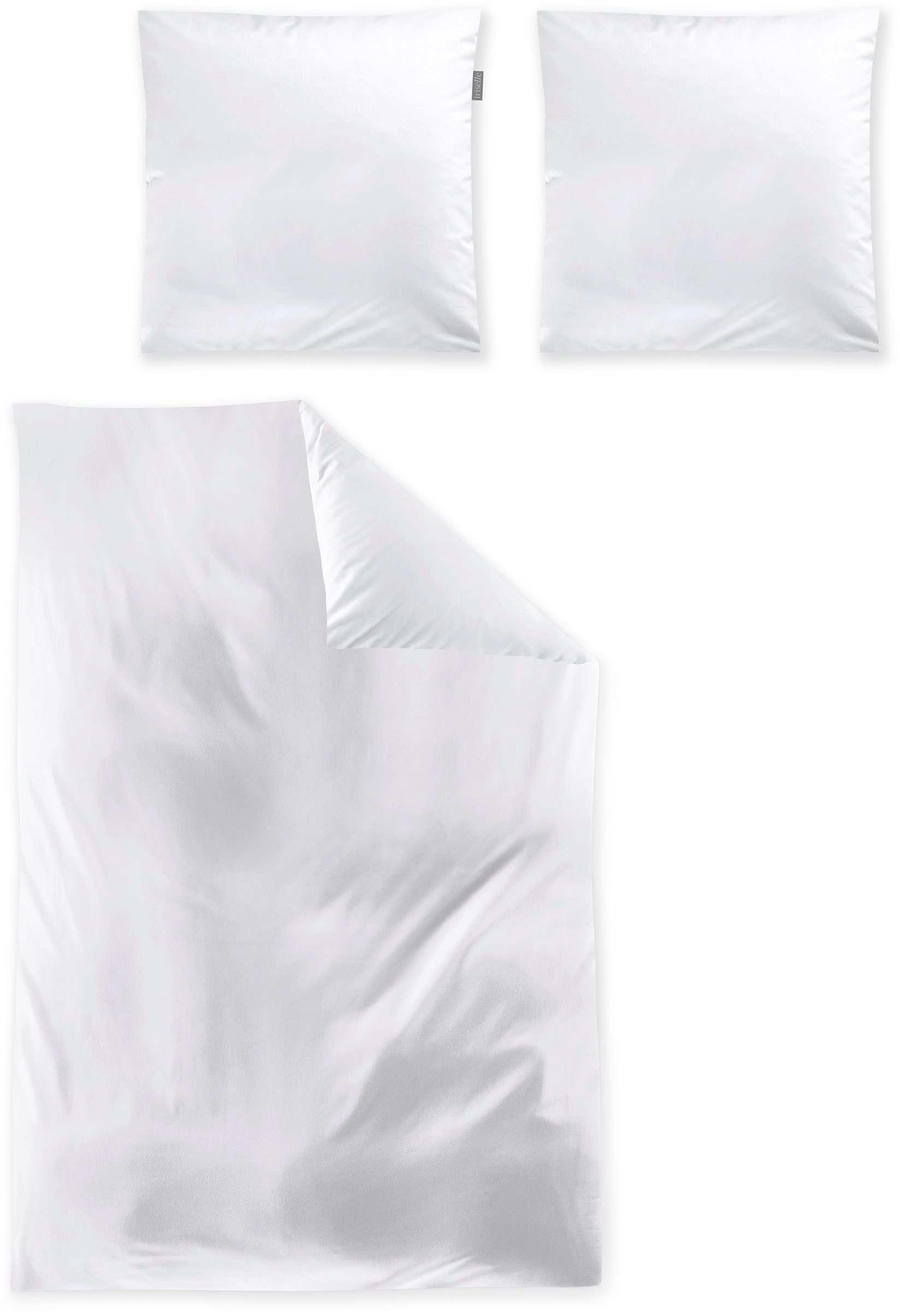 Irisette Overtrekset Premium satijnen beddengoed Parijs hoogwaardige uni premium beddengoed met rits, 100% katoen