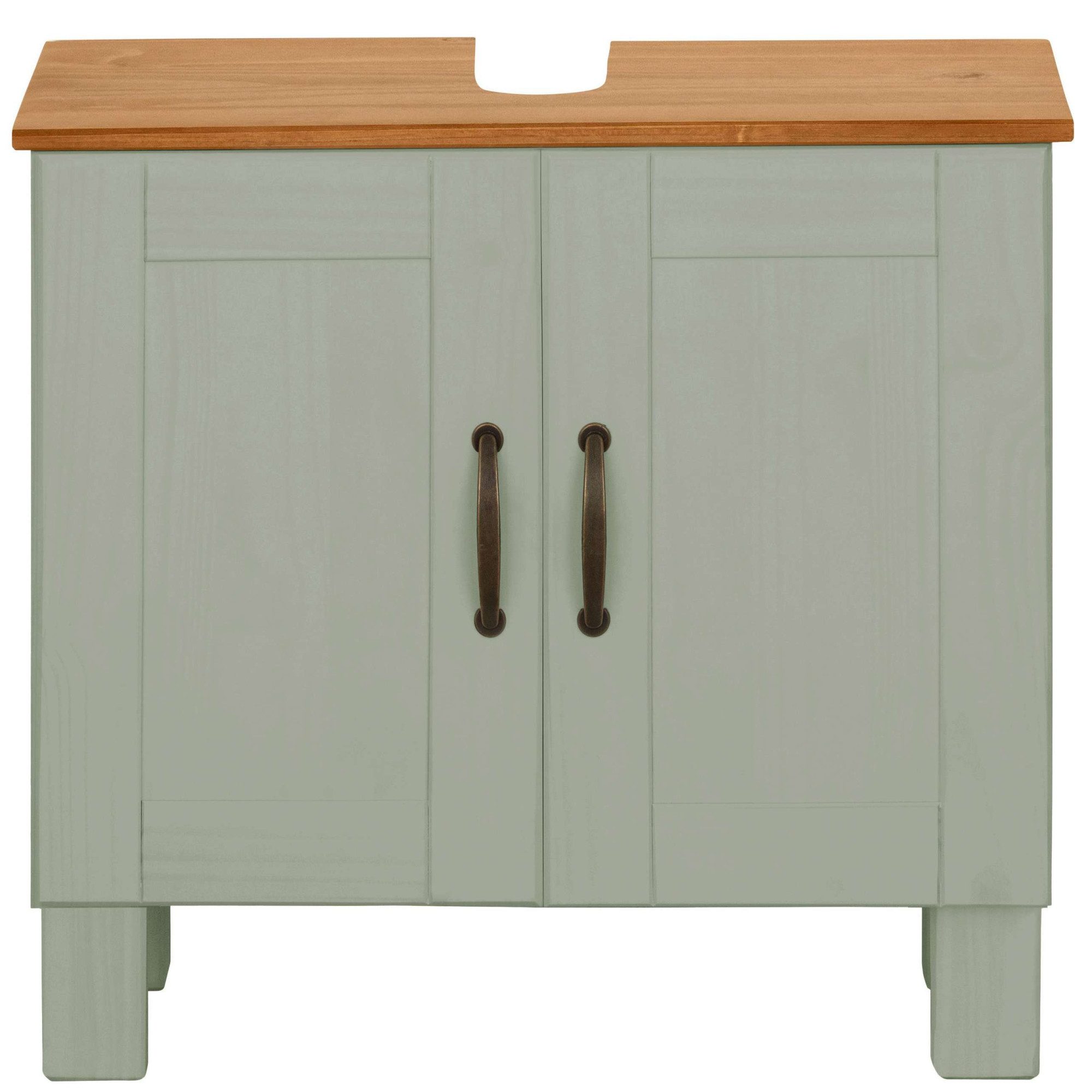 Home affaire Wastafelonderkast Rodby Massief, FSC®-gecertificeerd hout, grepen metaal, breedte 60 cm, hoogte 55 cm