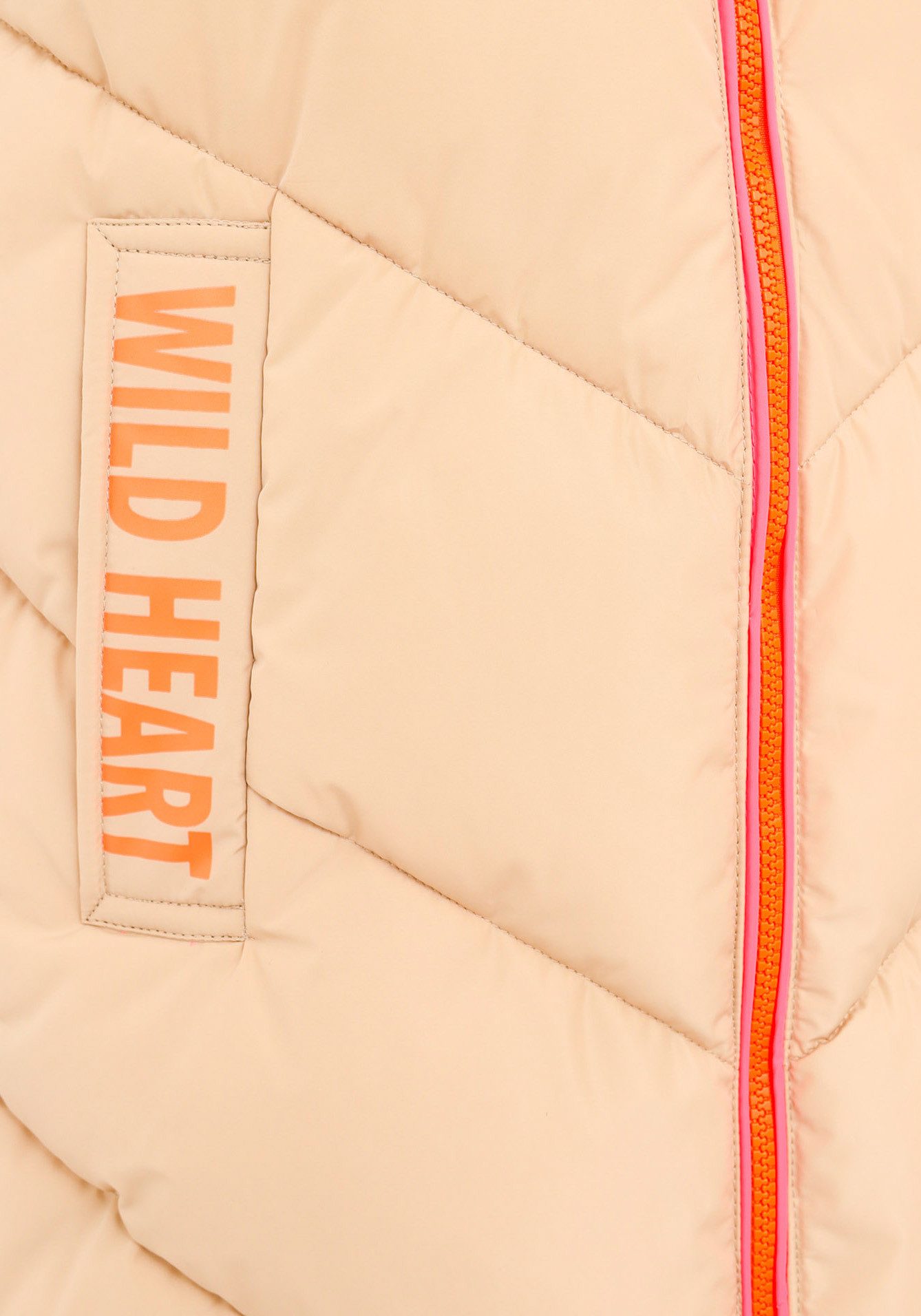 Zwillingsherz Bodywarmer Gewatteerd vest lang "Wild at Heart" met leeuwdetails, print, capuchon, rits en zakken