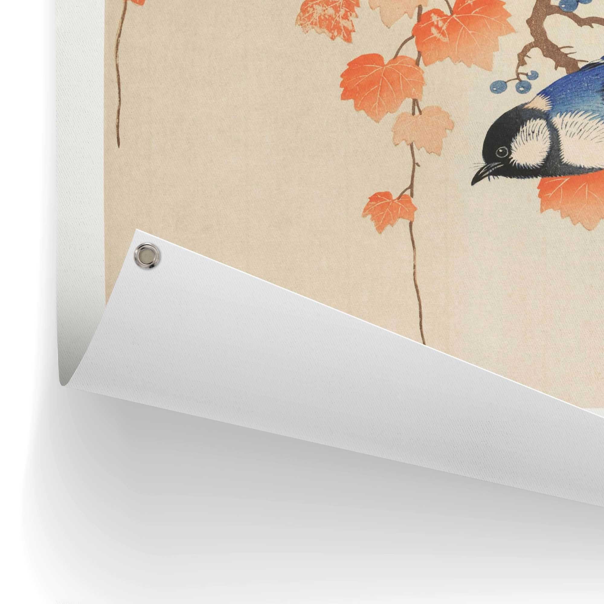 Reinders! Poster Ohara Koson Great tit Outdoor voor tuin of balkon