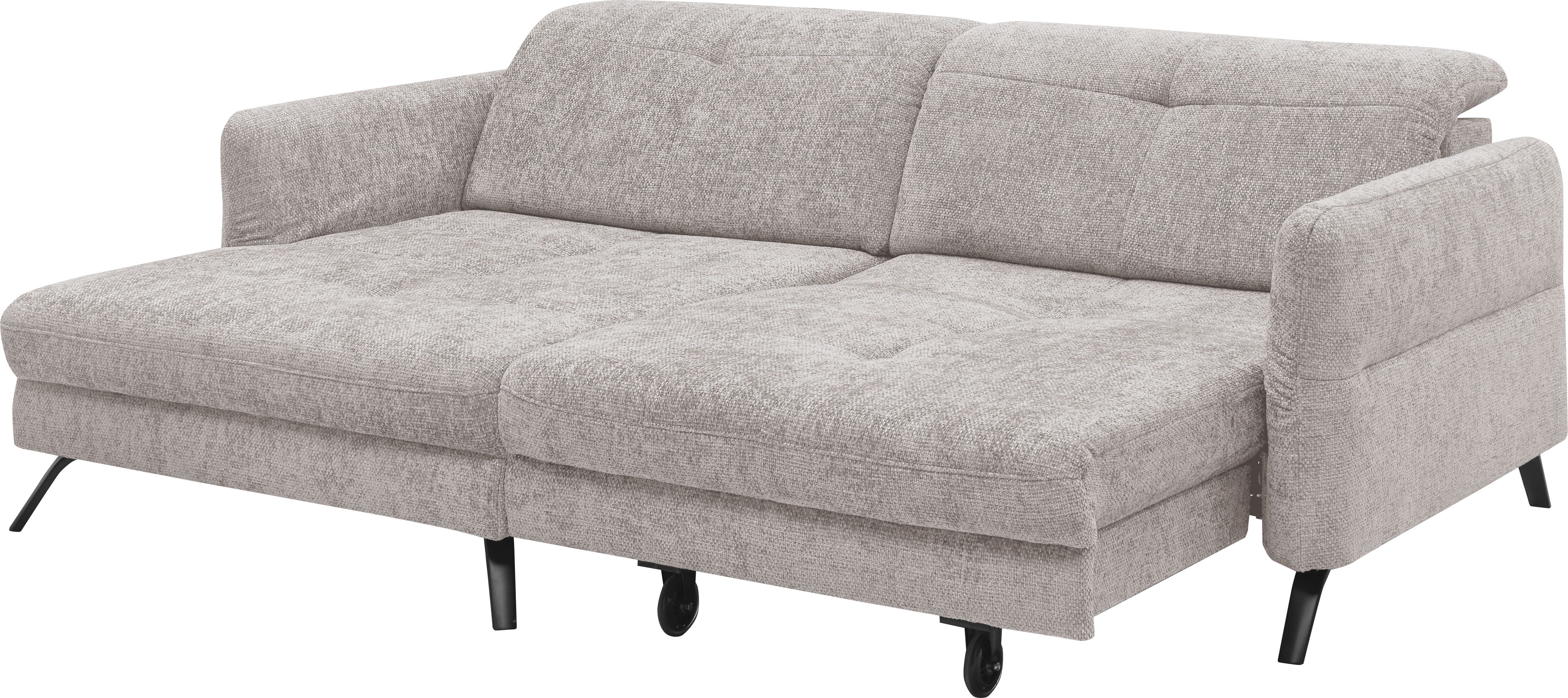 set one by Musterring Hoekbank SO 4400 V optioneel met motorische bedfunctie & hoofdverstelling, voet zwart