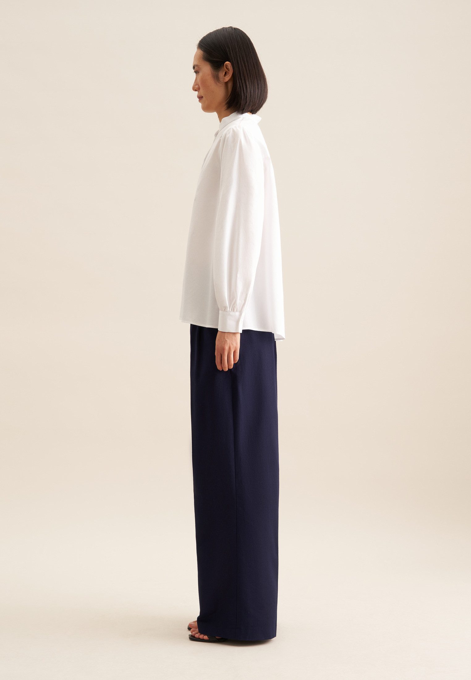 seidensticker Klassieke blouse Zwarte roos Lange mouwen kraag uni