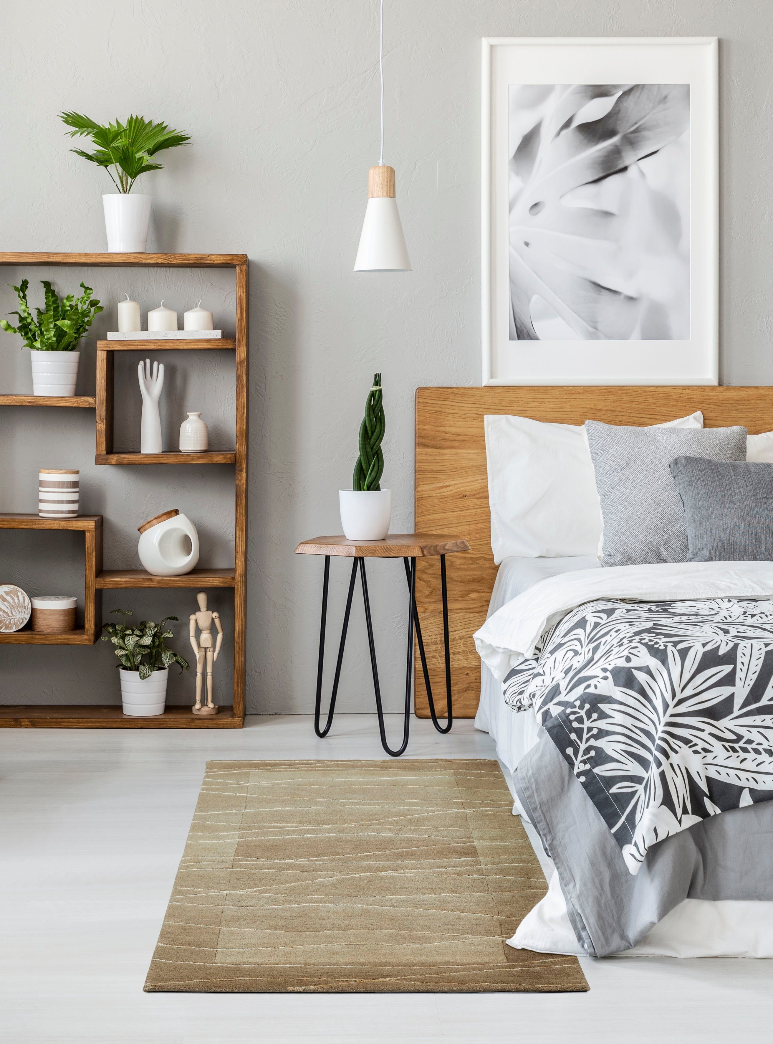 LUXOR living Wollen kleed LINEO Nepal tapijt, 100% wol, handgeknoopt, met bies