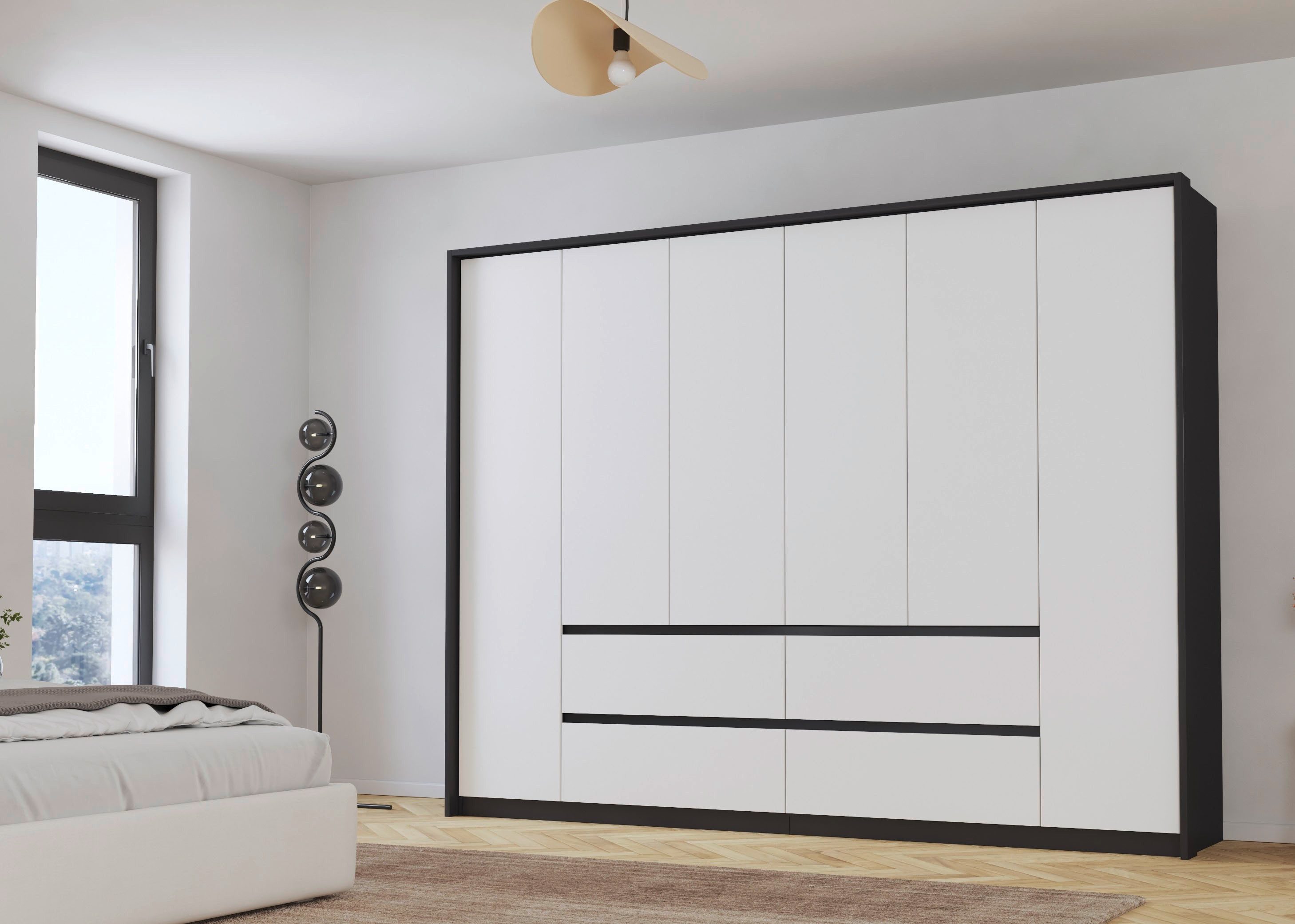 rauch Draaideurkast Mainz met passe-partout optioneel met verlichting, buitendeuren met push-to-openfunctie