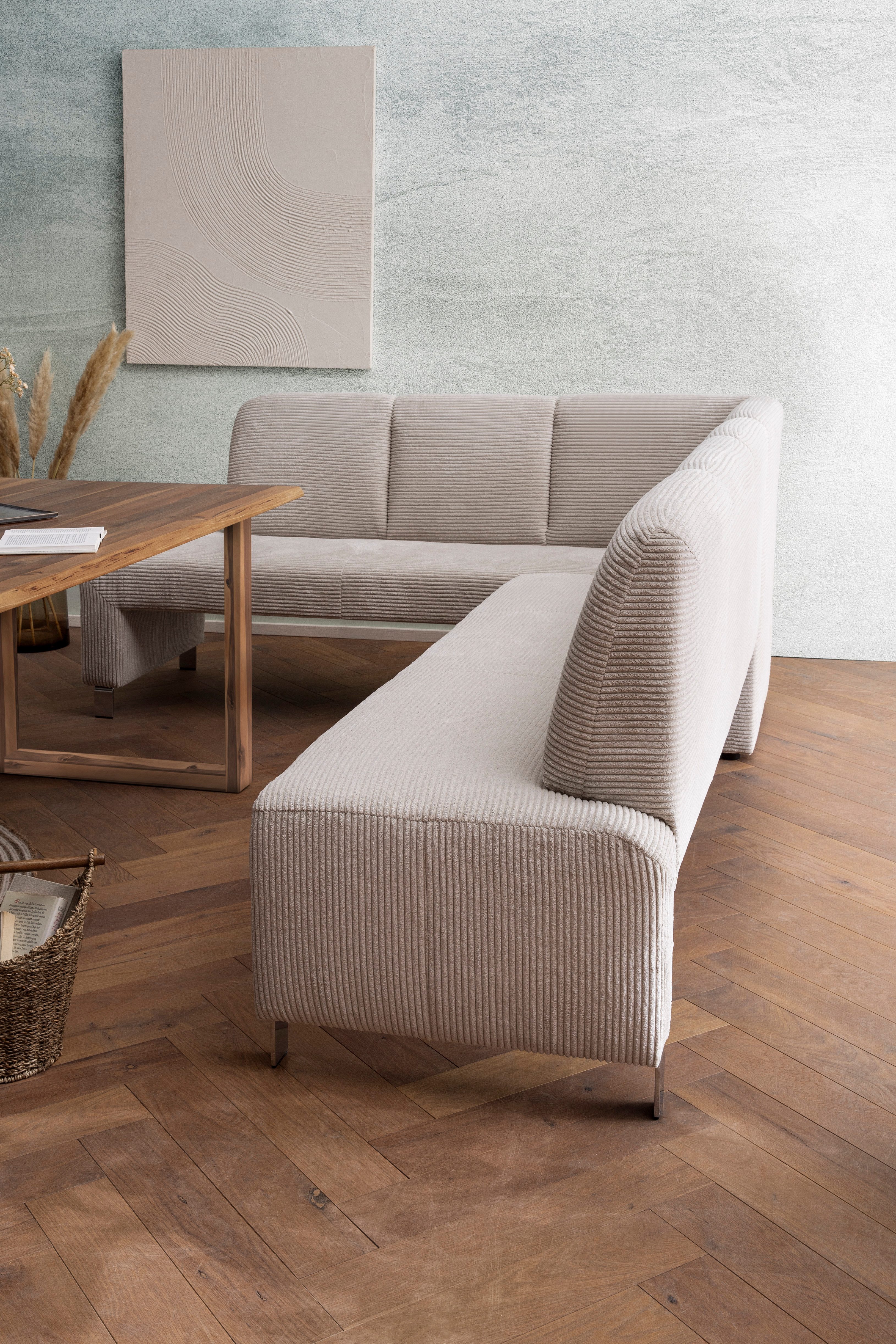 exxpo - sofa fashion Hoekbank Intenso, modern, keuze uit leer of textiel, 264/197 cm (B/D) hoge bodemvrijheid, vrij in de ruimte te plaatsen, hoog zitcomfort