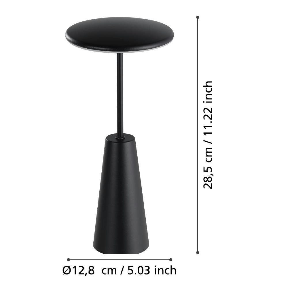 EGLO Tafellamp Piccola dimmbare nachttafellamp, metaal in zwart, lamp voor balkon, ip54 (1 stuk)