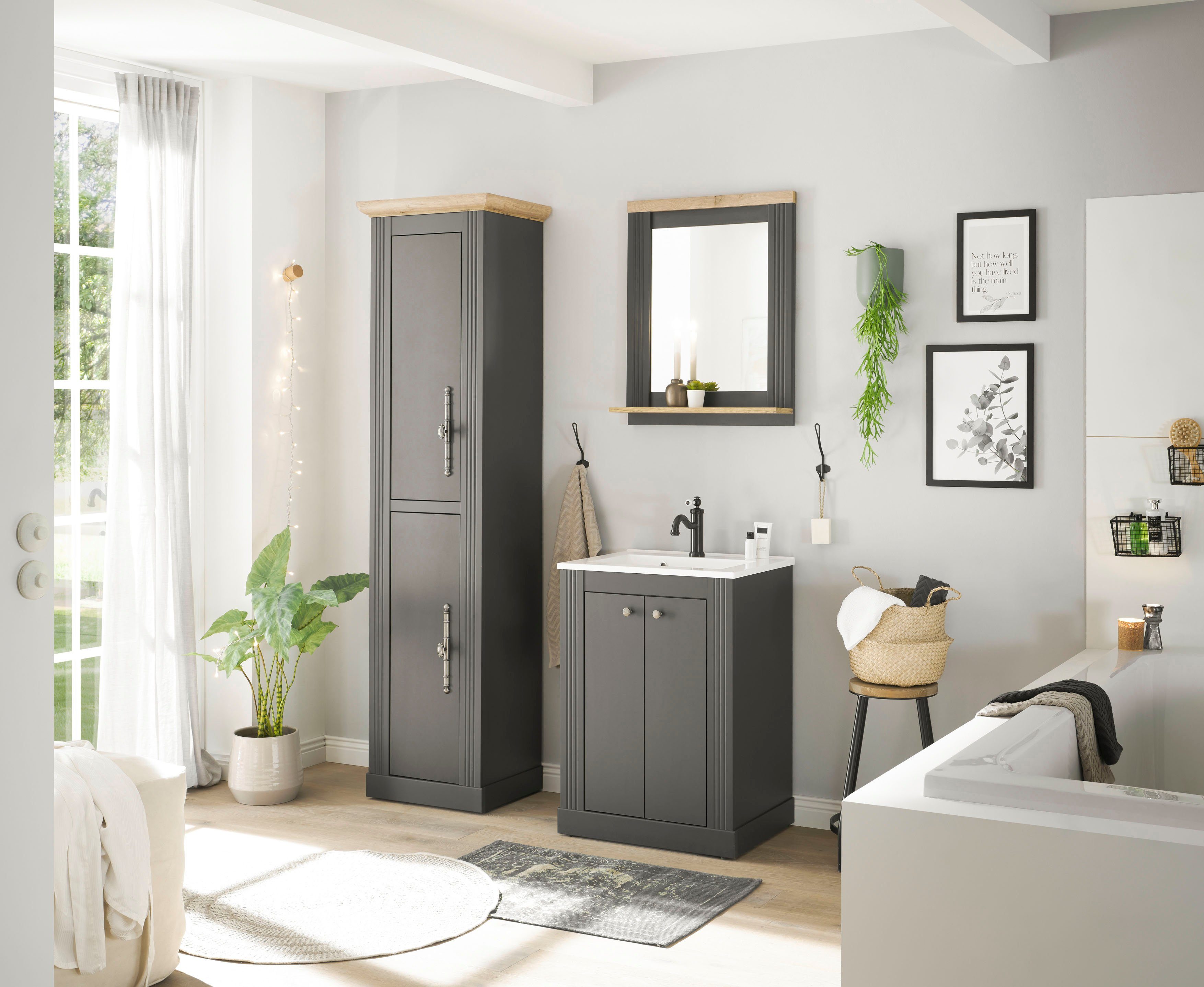 Home affaire Badkamerserie WESTMINSTER, Bad im Landhausstil, 3-teiliges Badezimmer in romantische rustieke stijl, exclusief by otto (3-delig)