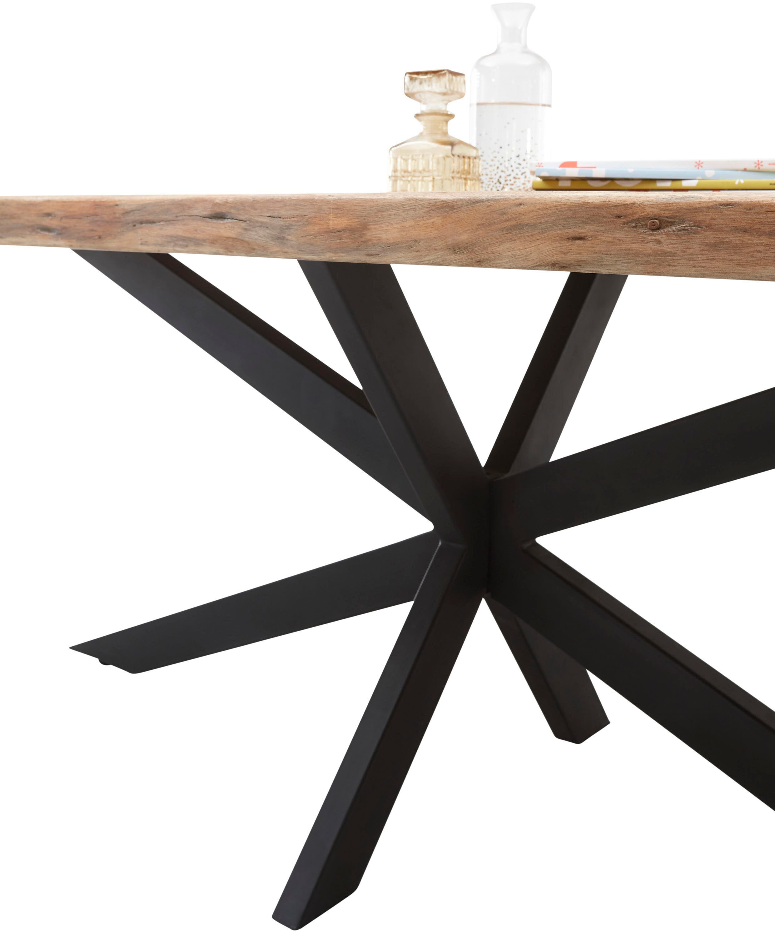 Stolkom Eettafel Jaro 200 cm breed met massief hout met boomrand