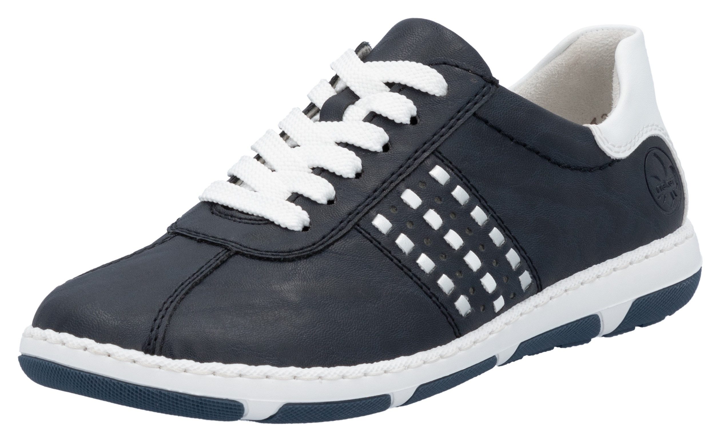 Rieker Sneakers , lage schoen, vrijetijdsschoen, veterschoen met gevoerde schacht
