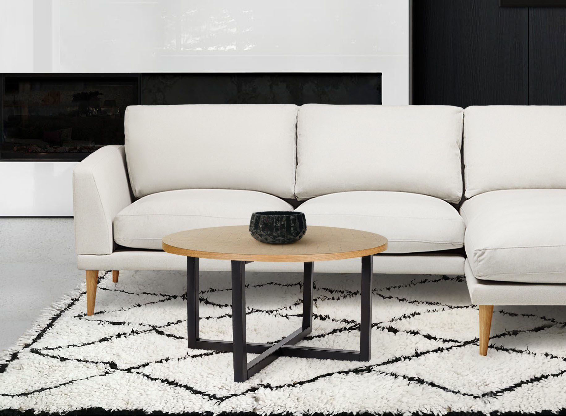 Woodman Salontafel Camden van gedeeltelijk massief berkenhout, breedte 80 cm
