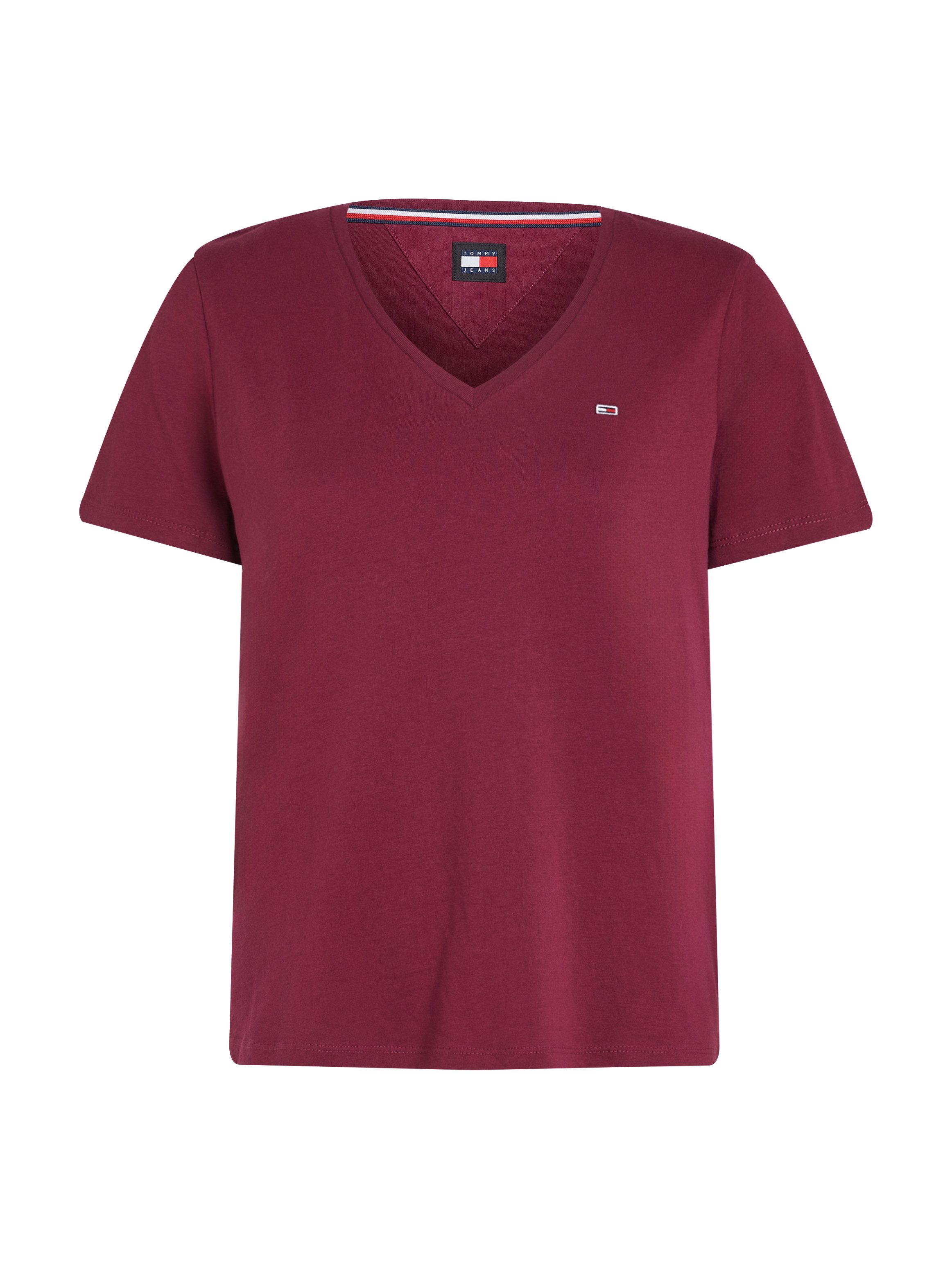 TOMMY JEANS Shirt met V-hals TJW 2PACK SLIM SOFT V NECK TEE in basic look met merklabel (2-delig Set van 2)