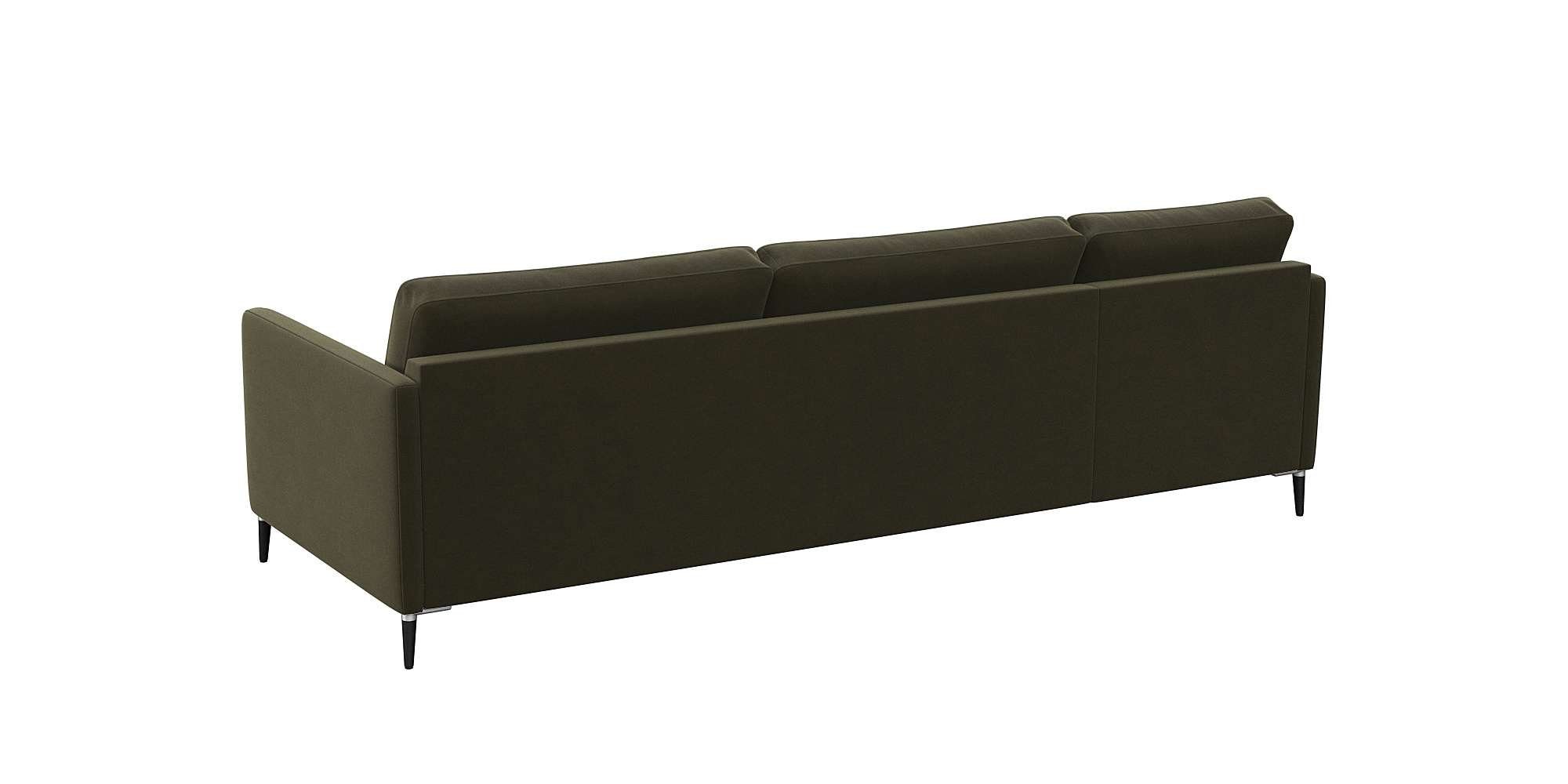 FLEXLUX Hoekbank Fiore, L-vorm smalle armleuningen, koudschuim, poten aluminium + zwart