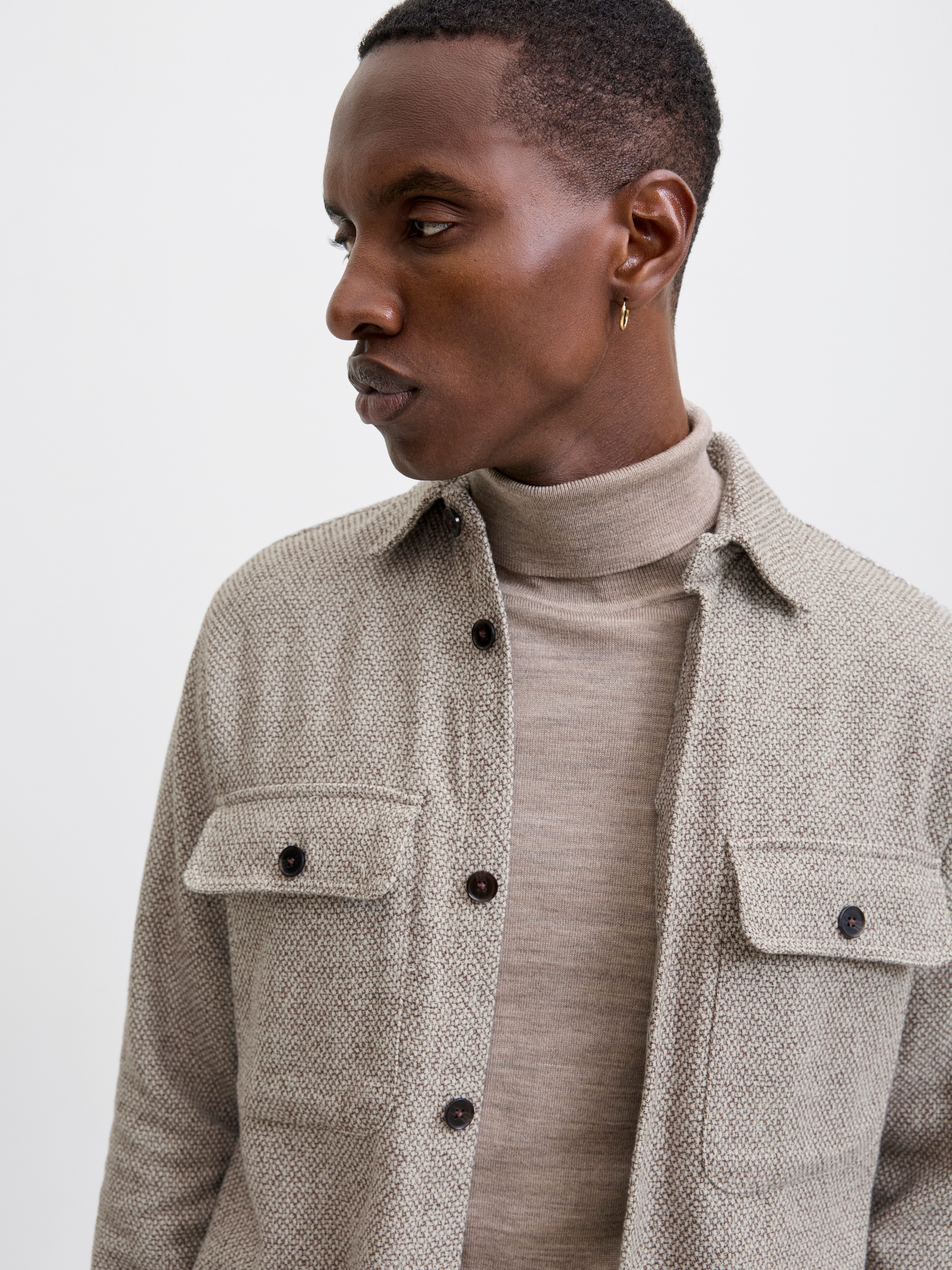 Jack & Jones Overhemd met lange mouwen JPRRAYLE MELANGE SOLID L/S OVERSHIRT SN