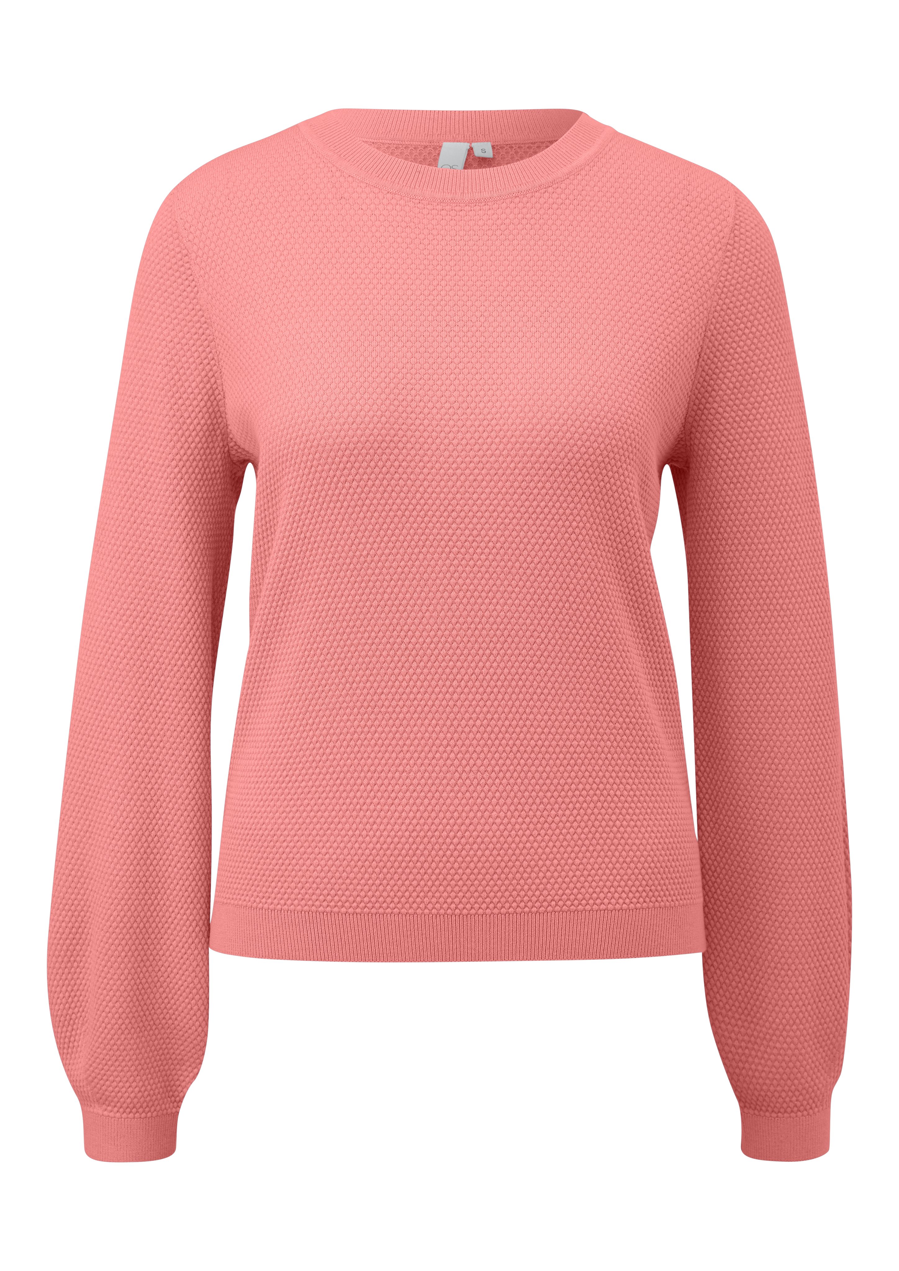 Q/S designed by Trui met ronde hals in tricot-look