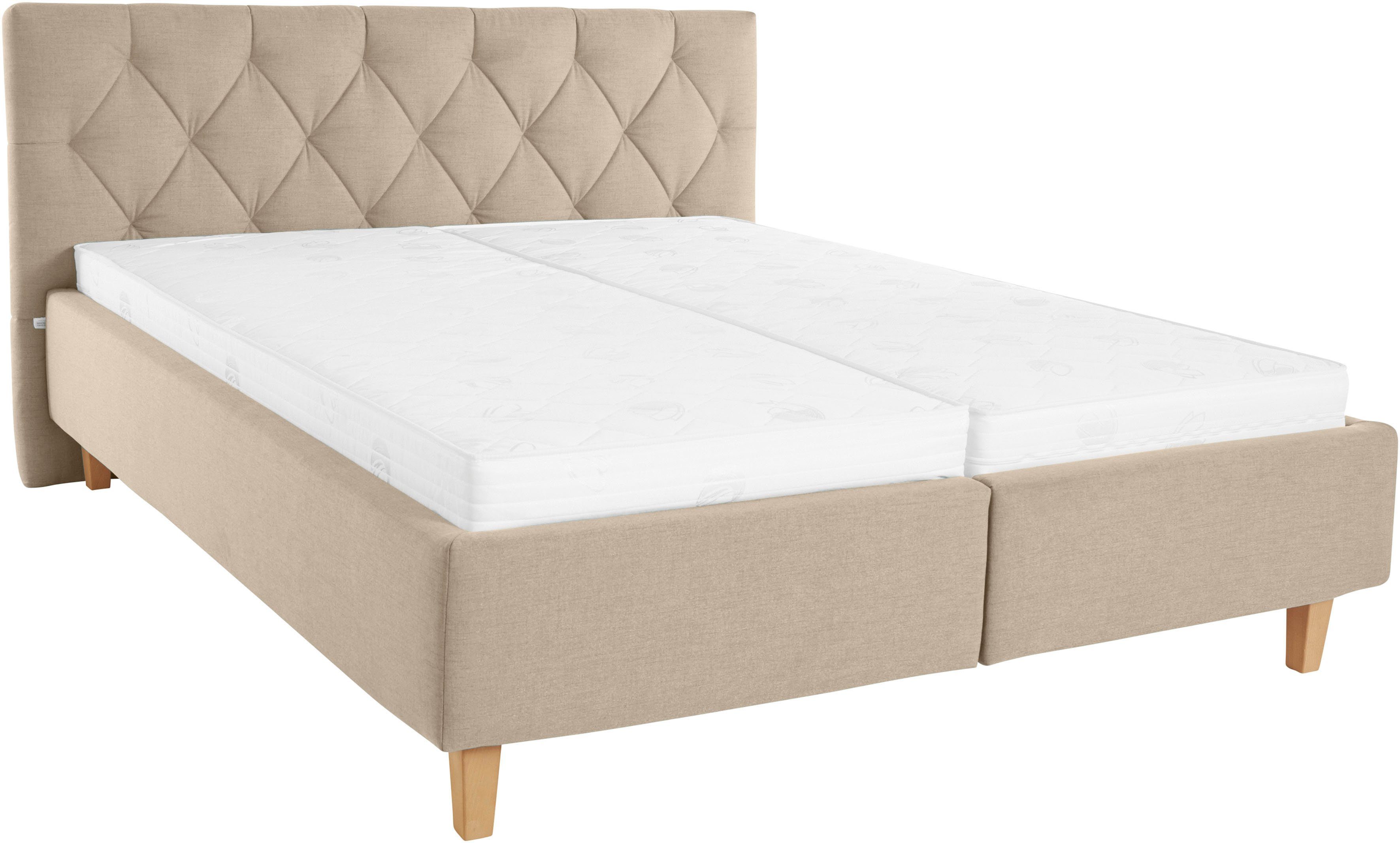 Guido Maria Kretschmer Home&Living Gestoffeerd bed Sunley 100 Kruisstiksel, hoofdbordhoogte 102 cm, zonder of met matras/lattenbodem
