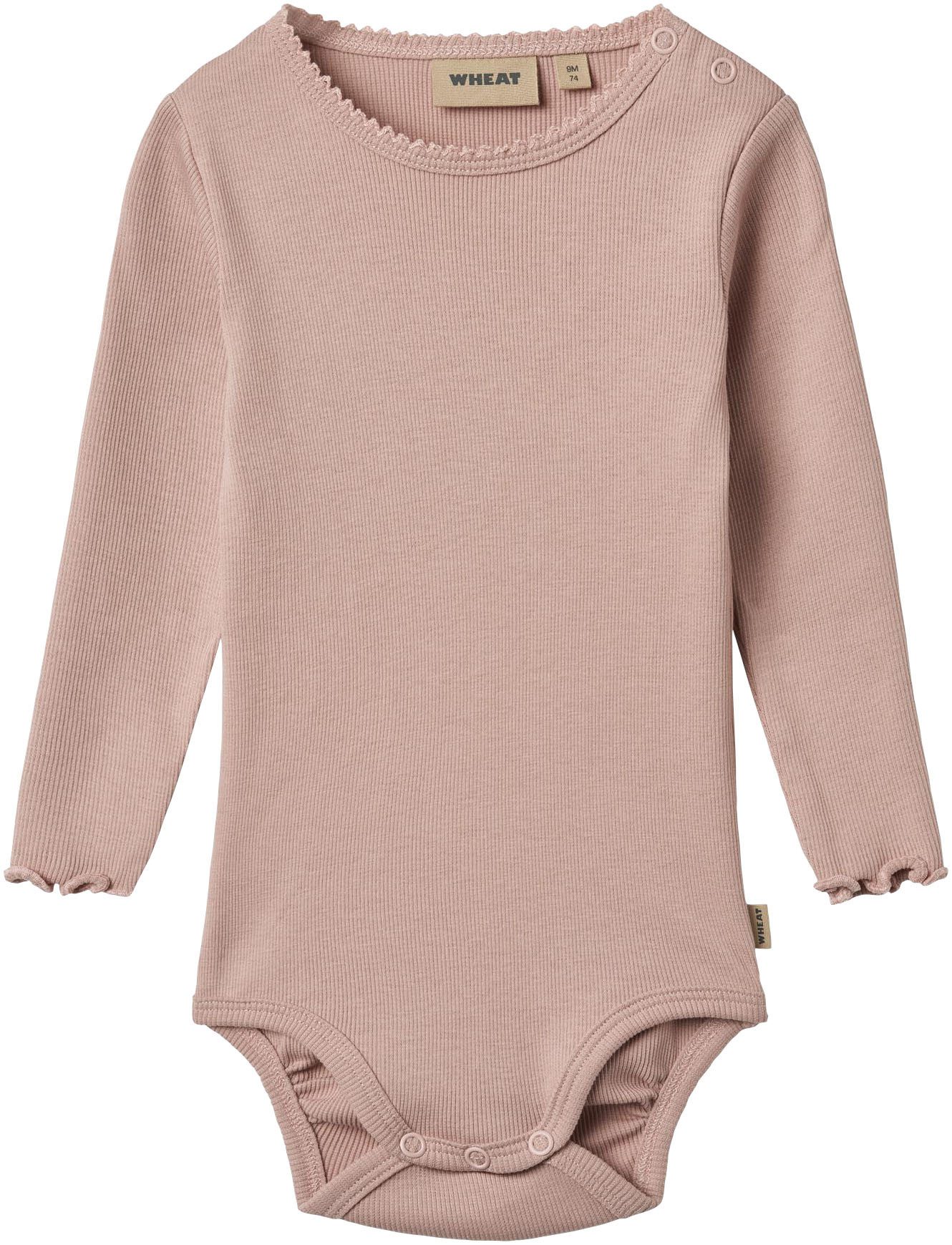 WHEAT Body met lange mouwen Rib Body L/S Regitze meisjes rompertjes maat 68 roze