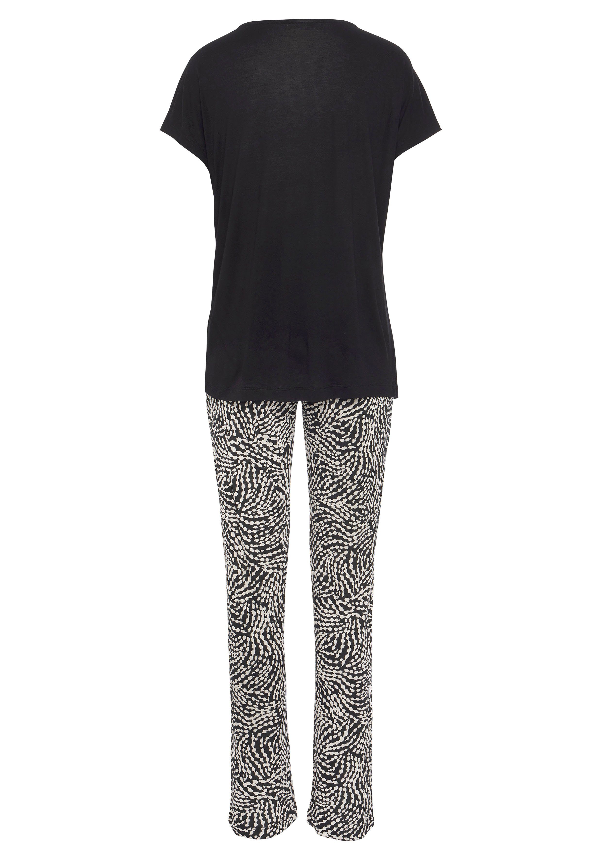 Lascana Pyjama met gedessineerde details (set, 2-delig)