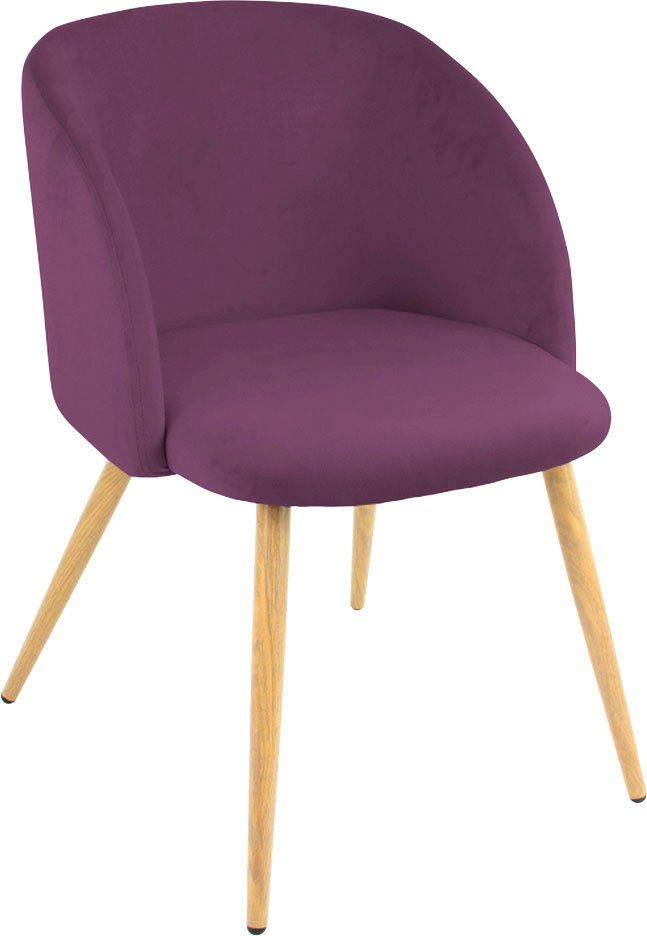 Paroli Stoel met armleuningen Dali (set van 2 of 4), met velours-overtrek en in 2 framekleuren (set)