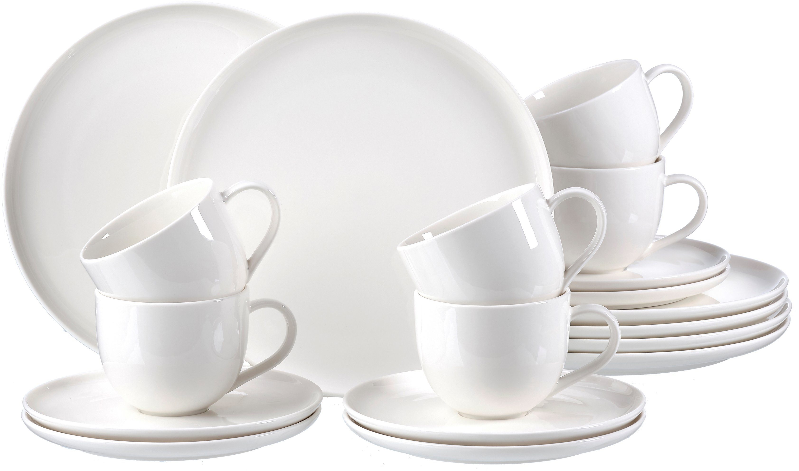 Ritzenhoff & Breker Koffieservies Serviesset, servies Skagen in scandinavische stijl, 18 delen, voor 6 personen (set, 18-delig) serviezen wit