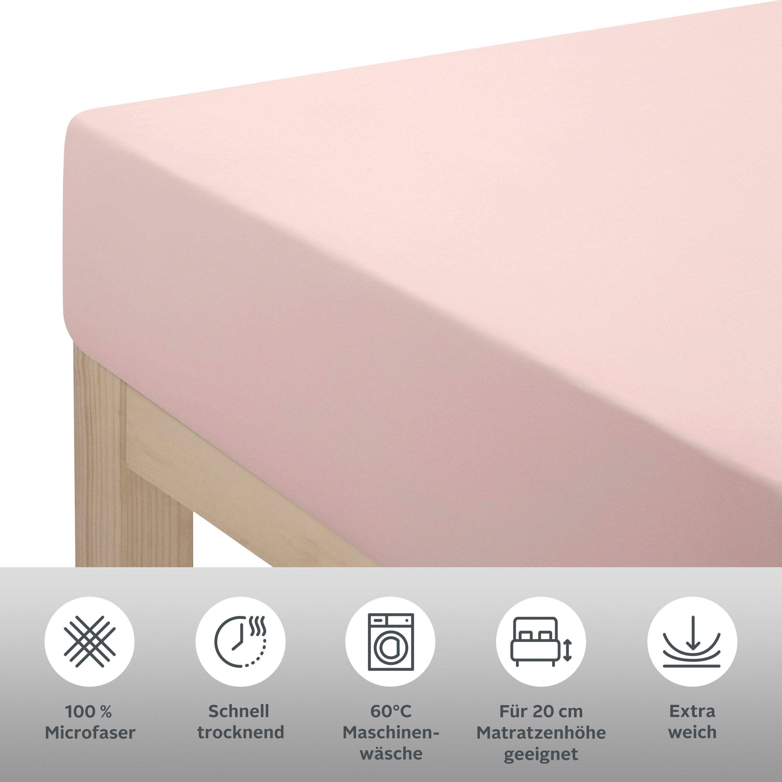my home Laken Desner Microfiber, voor matrassen tot 20 cm hoogte, 100% polyester, beddengoed