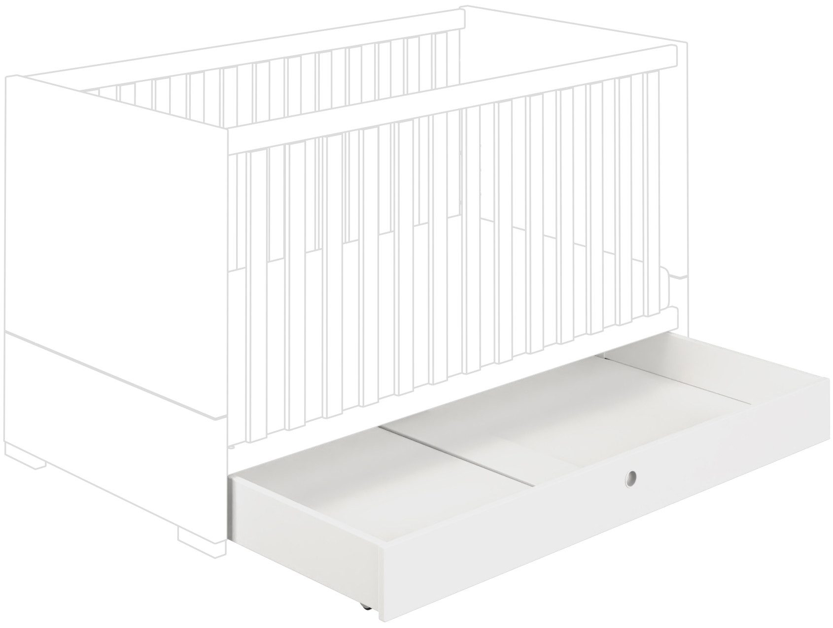 PAIDI Kinderwelten Bedlade Yolanda extra opbergruimte voor meer ruimte en orde toebehoren voor kinderbedden wit