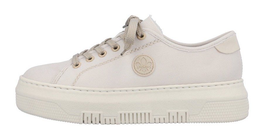Rieker Plateausneakers van canvas, vrijetijdsschoen, lage schoen, veterschoen
