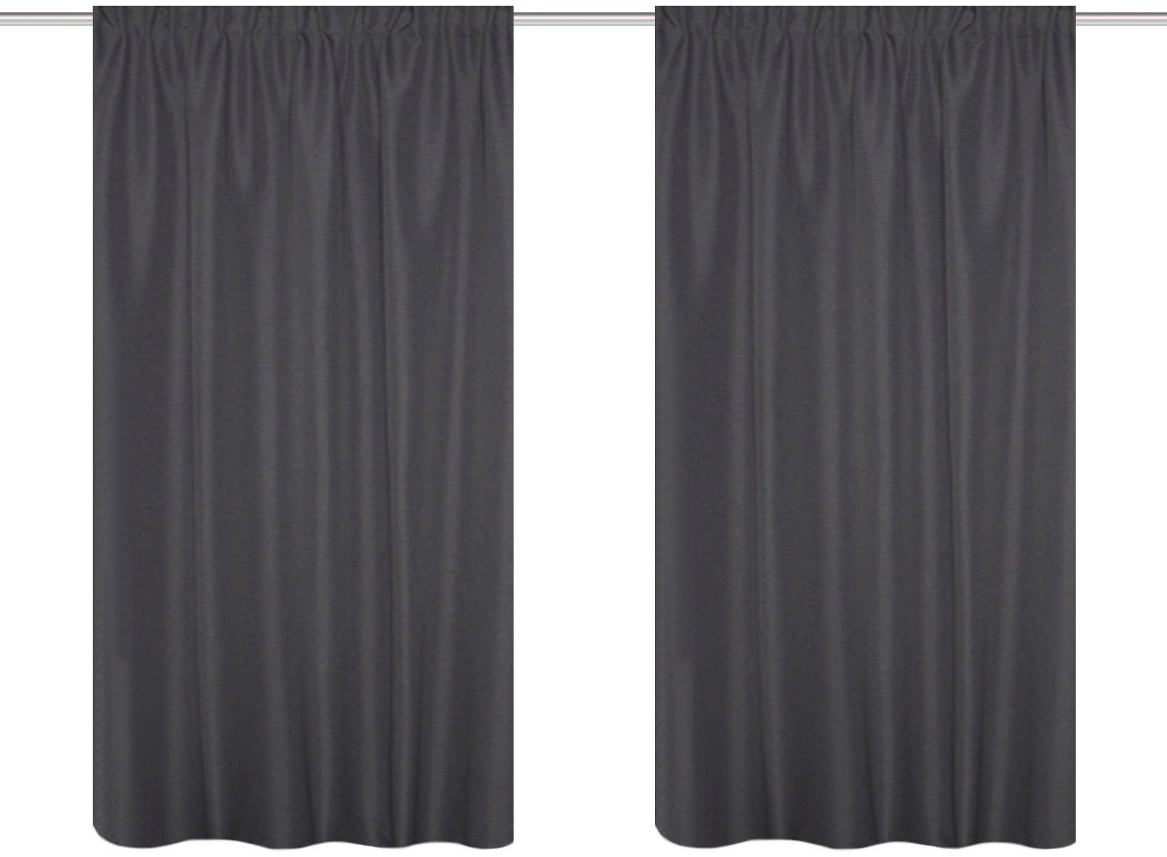 Home Basics Gordijn Maite (2 stuks) kant & klaar gordijnen maat 135 cm x 175 cm grijs