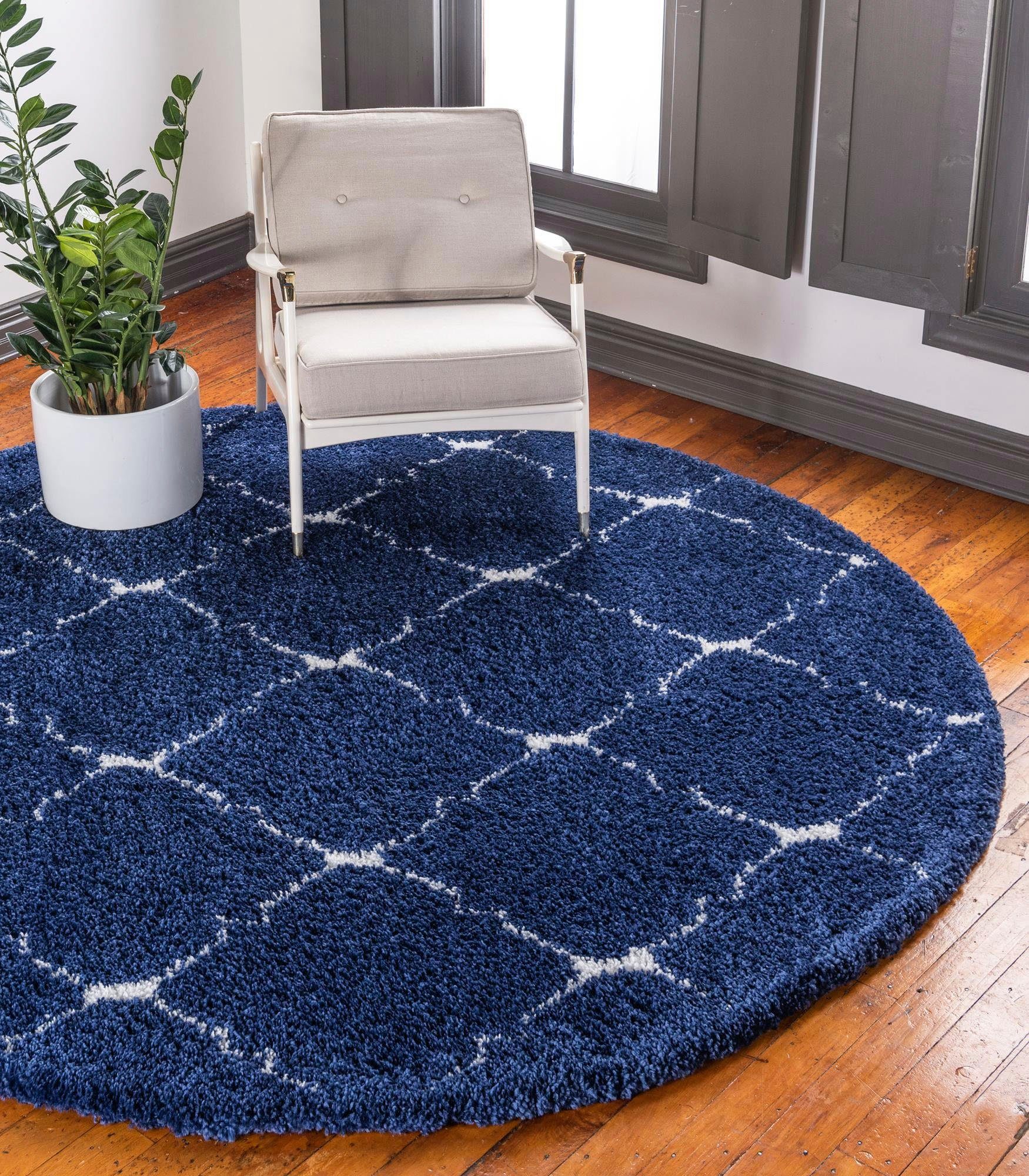 Myflair Möbel & Accessoires Hoogpolig vloerkleed Temara shag voorraadopruiming geweven, ruitendessin, zacht & behaaglijk moderne vloerkleden blauw