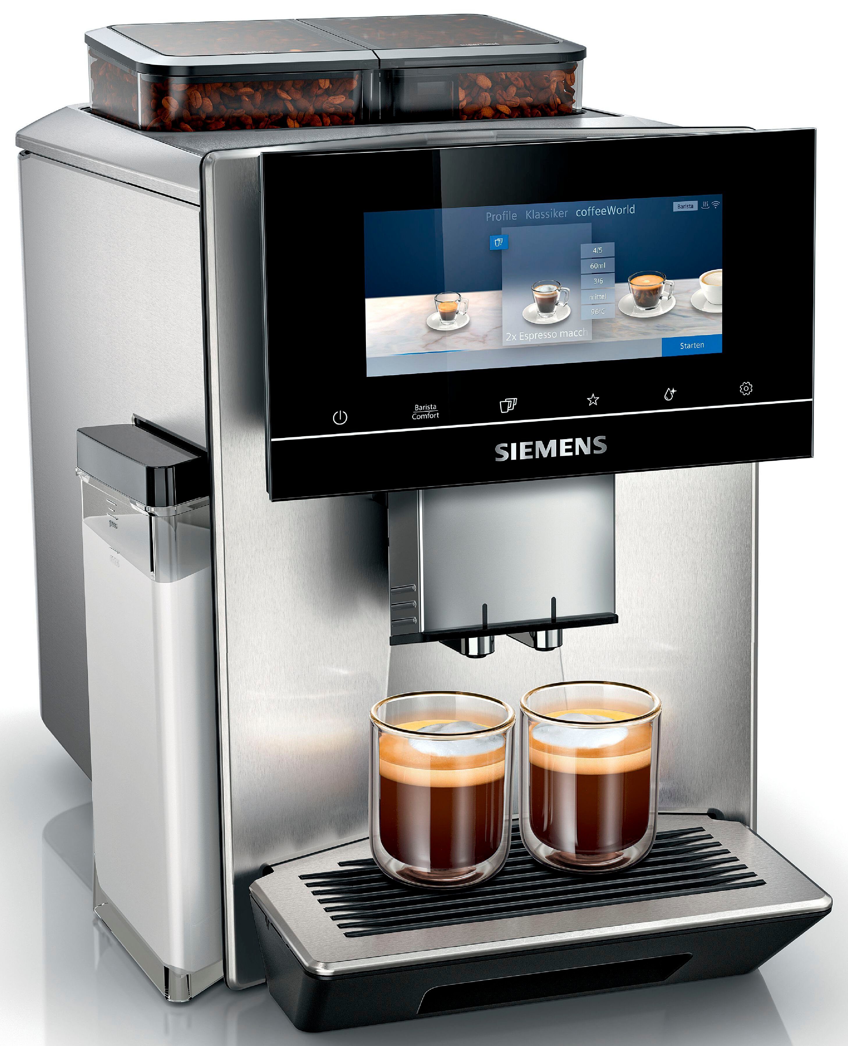 SIEMENS Volautomatisch koffiezetapparaat EQ900 TQ907D03, intuïtief 6,8" TFT-scherm, 2...
