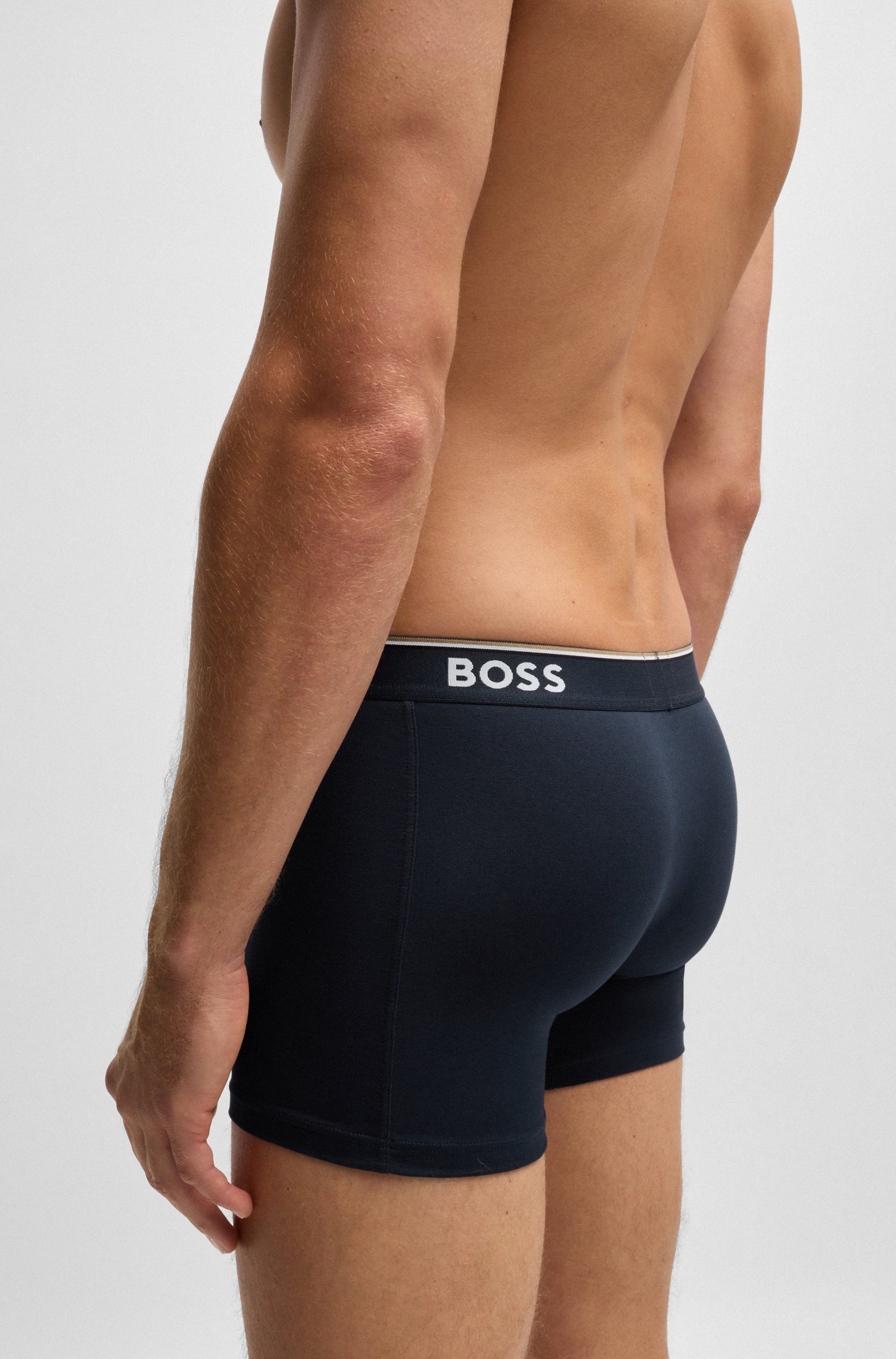 BOSS Lange boxershort BRIEF 3 PACK met in kleur bijpassende weefband (3 stuks)