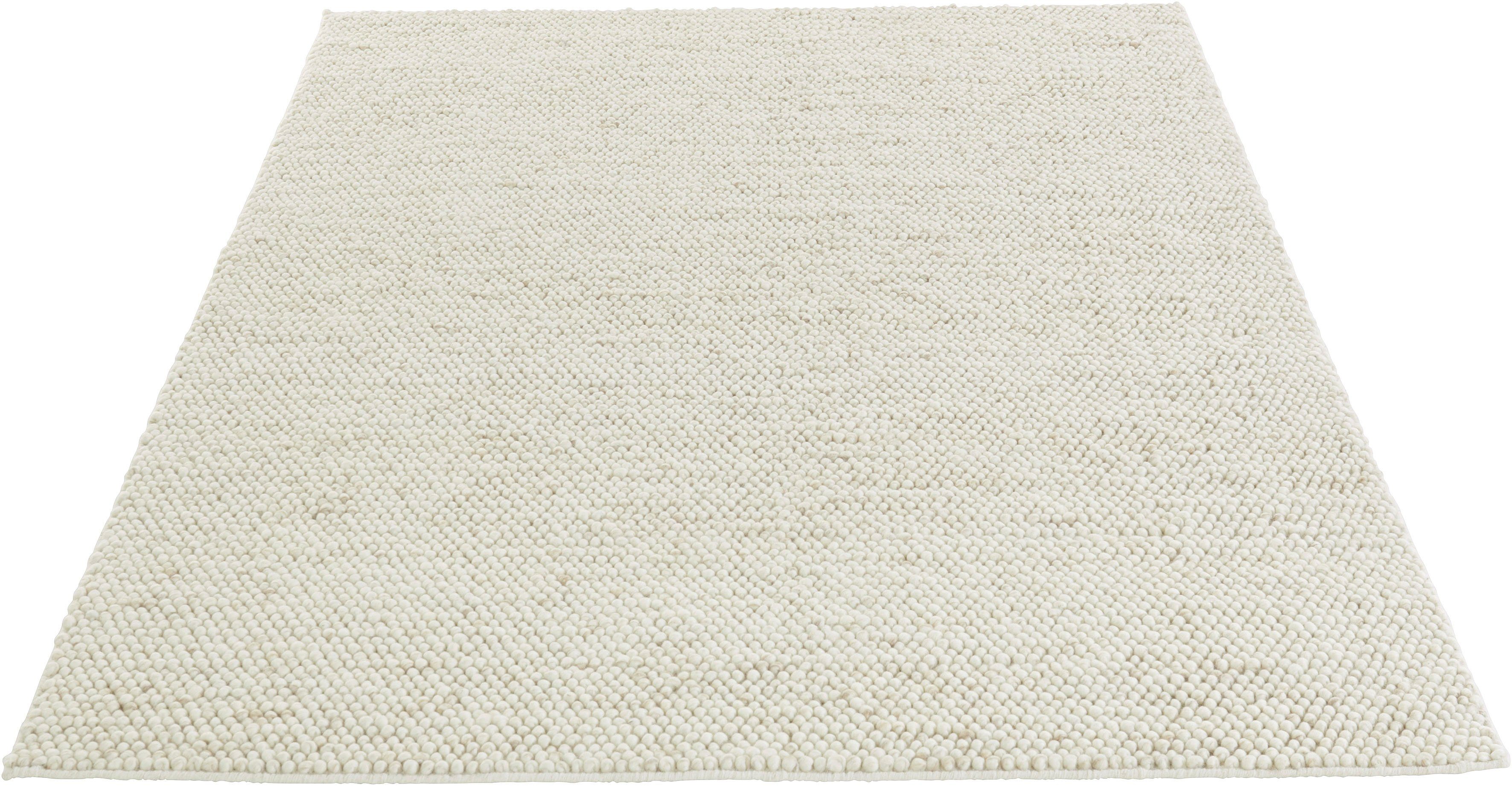 LeGer Home by Lena Gercke Wollen kleed Ainhoa, handgeweven, wol uni, wol, handgeweven vloerkleed, woonkamer, slaapkamer, eetkamer wollen vloerkleden