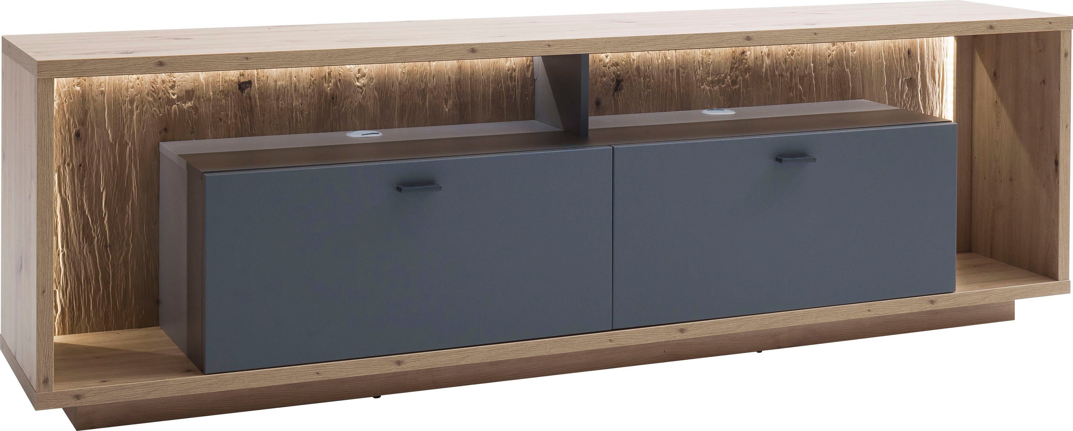 MCA furniture Tv-meubel Lizzano Tv-meubel voor tv tot 80 inch met 3D achterwand, naar keuze met verlichting