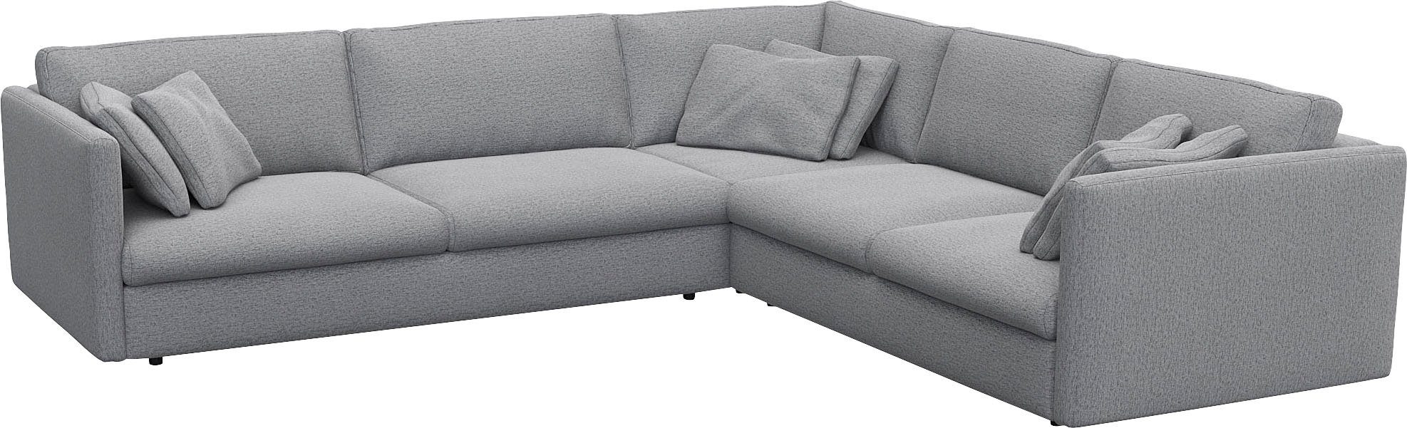 FLEXLUX Hoekbank Lovane, elegant en tijdloos, comfortabel, L-vorm Zacht en zeer comfortabel, grote zitdiepte op koudschuim, inclusief sierkussen