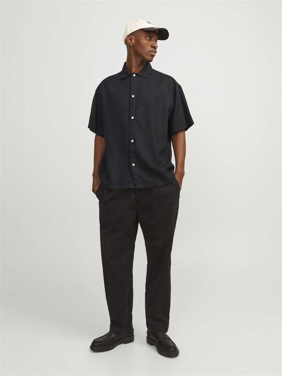 Jack & Jones Overhemd met korte mouwen JORFARO LINEN OVERSIZED SHIRT SS SN