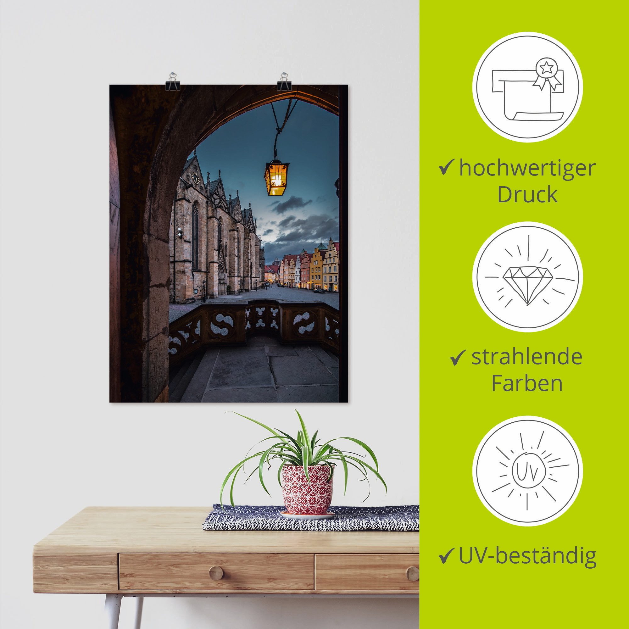 Artland Artprint Osnabrück marktplein als artprint van aluminium, artprint voor buiten, poster in diverse formaten