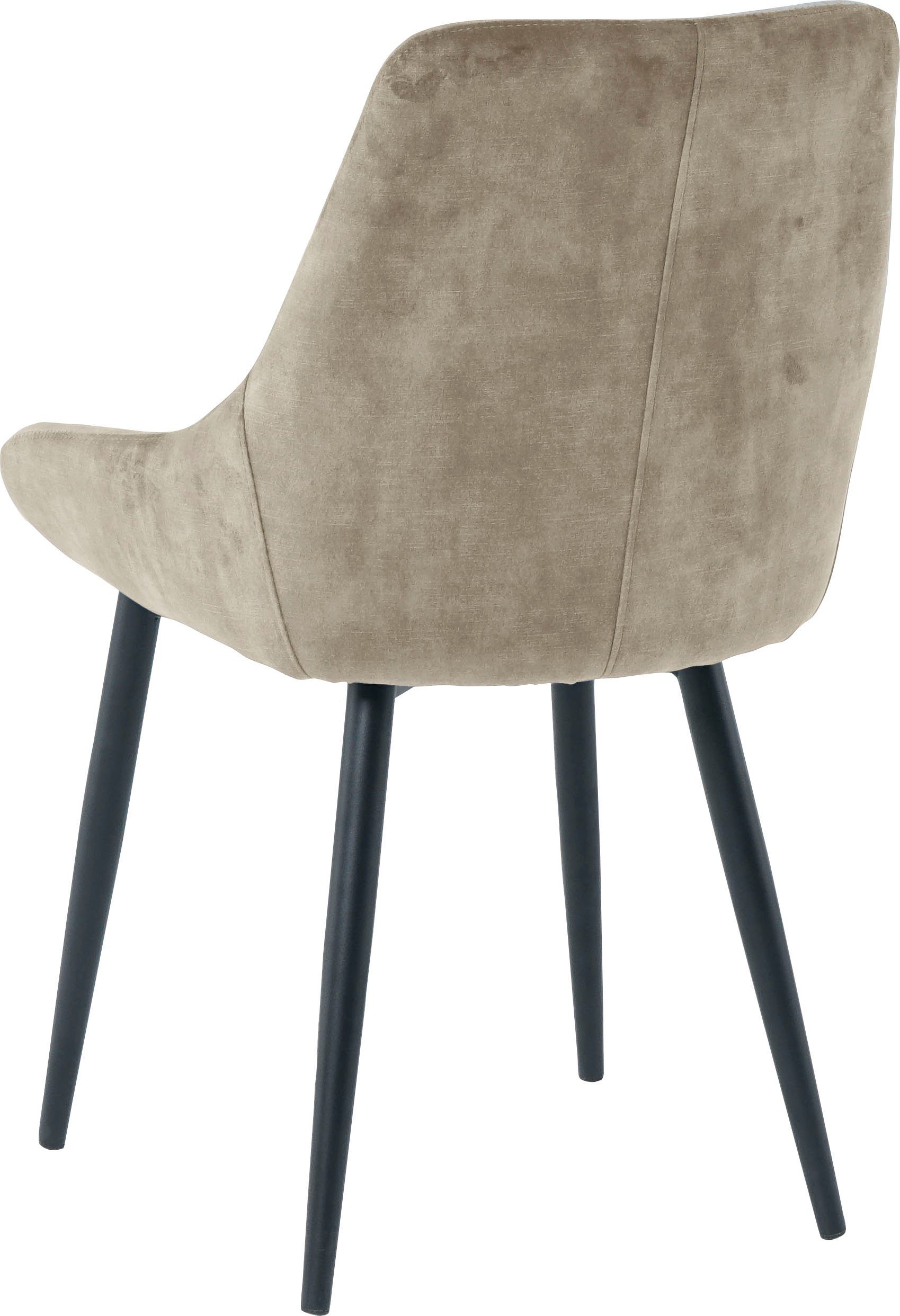 SIT Stoel glamoureuze bekleding in fluwelige look (set, 2 stuks)