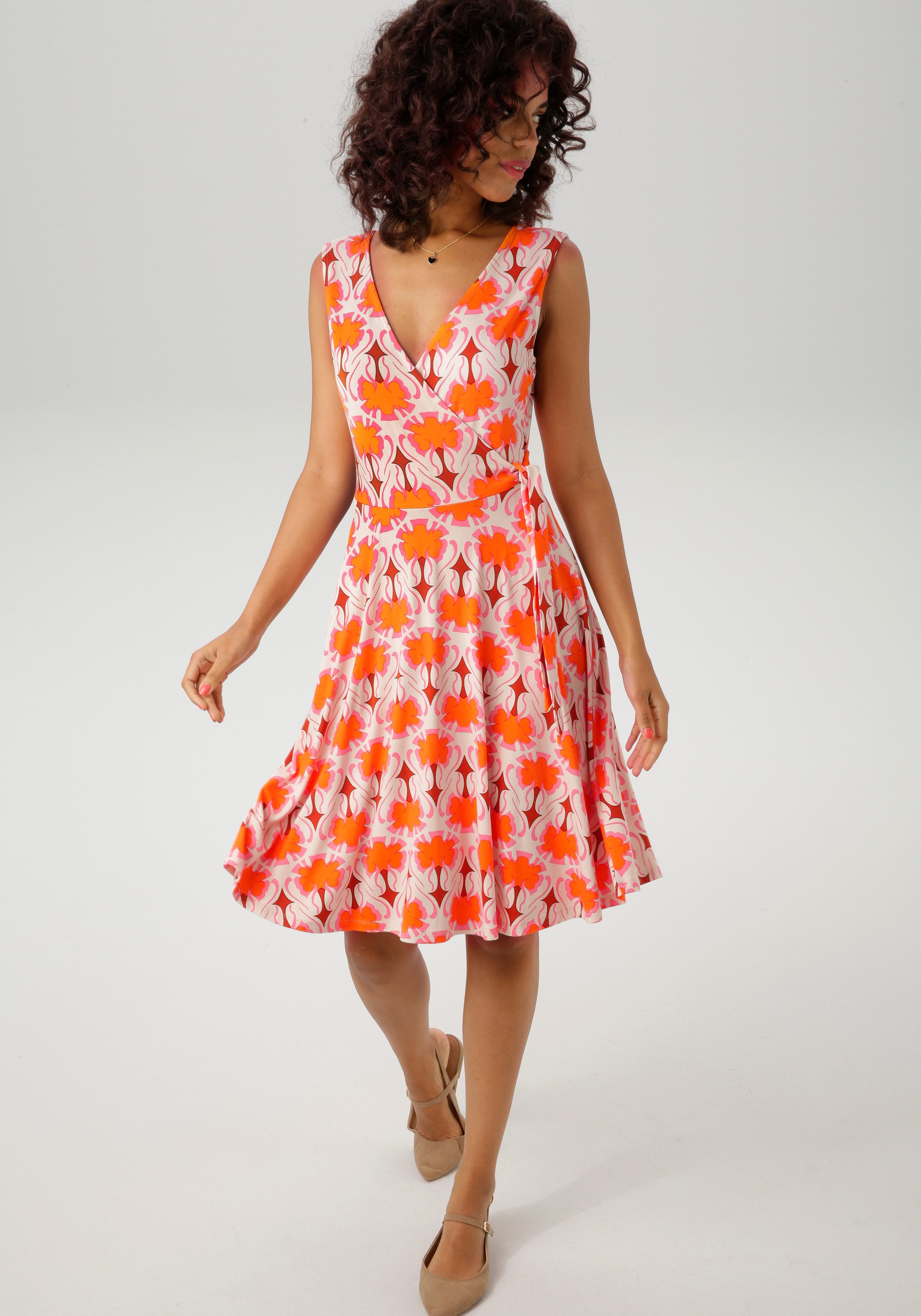 Aniston CASUAL Zomerjurk met extravagant retro-patroon - elk stuk een uniek stuk - nieuwe collectie