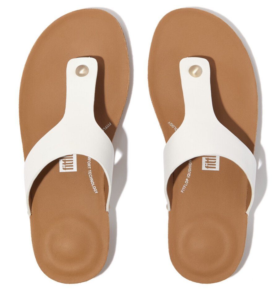 Fitflop Teenslippers IQUSHION LEATHER TOE-POST SANDALS , zomerschoen met iqushion-technologie voor langdurig draagcomfort
