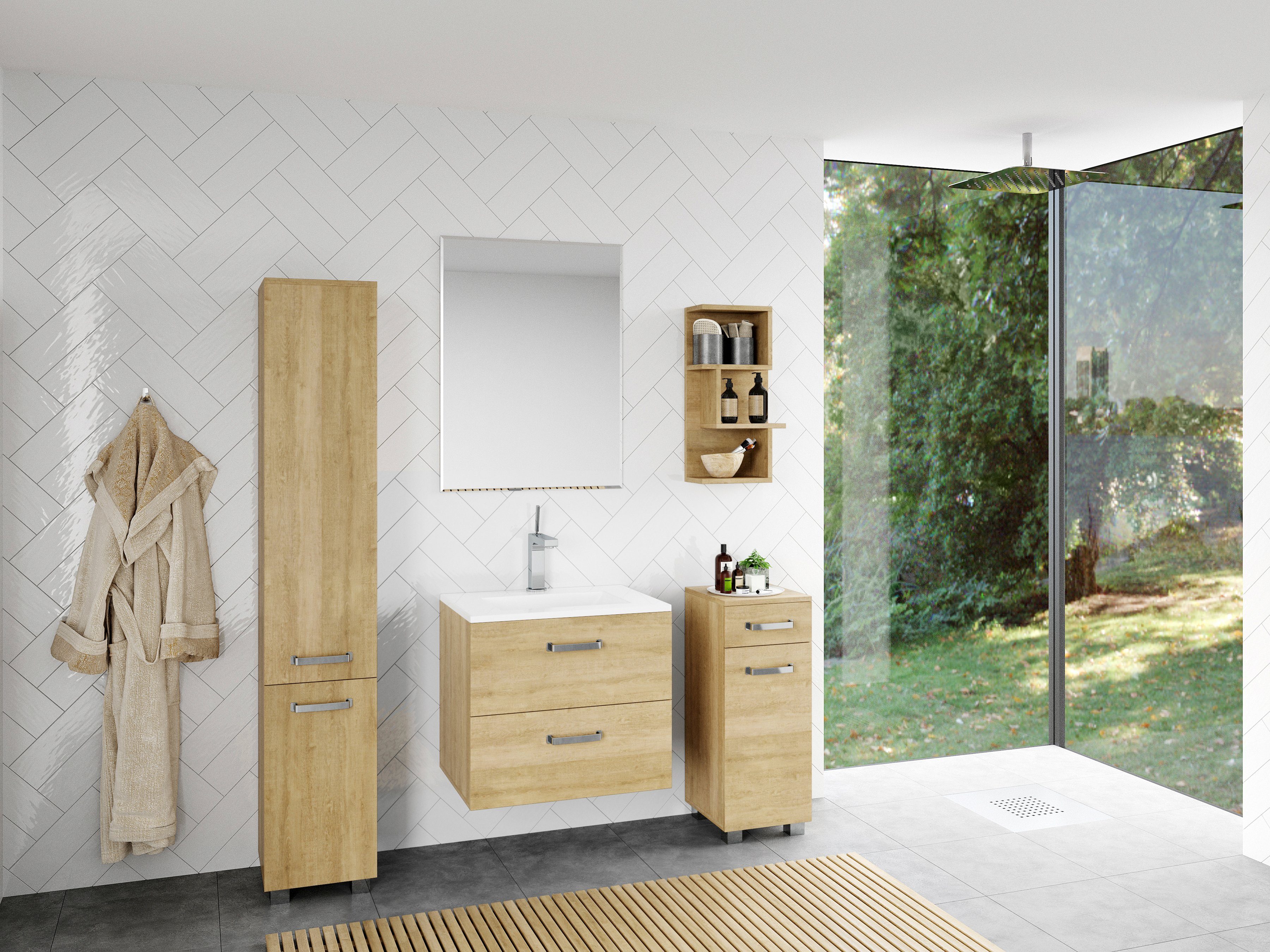 welltime Hoge kast Cosmo Bxdxh: ca. 30x32,5x171,5 cm, verschillende kleuren, 6 vakken